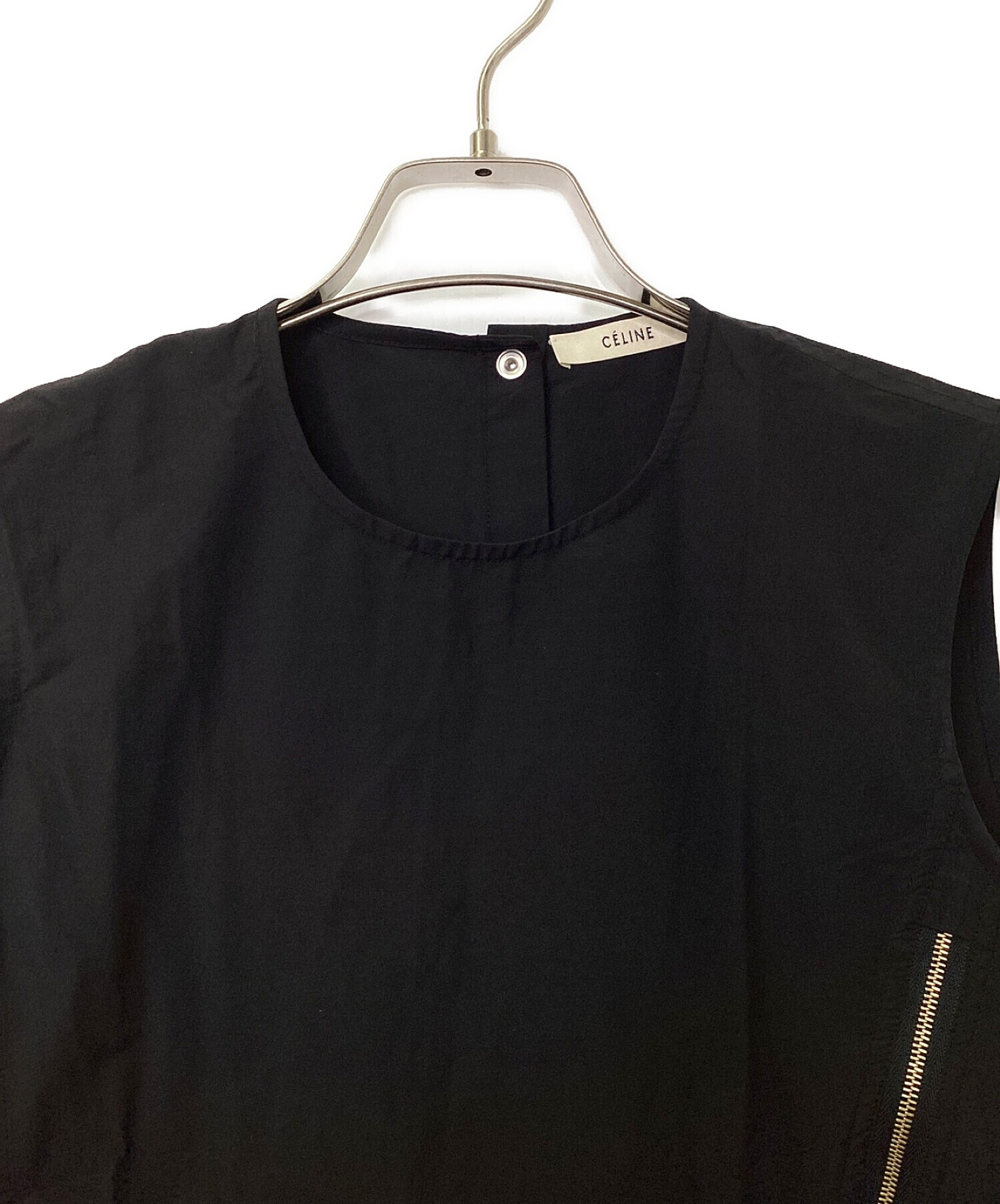 中古・古着通販】CELINE (セリーヌ) ノースリーブブラウス ブラック 