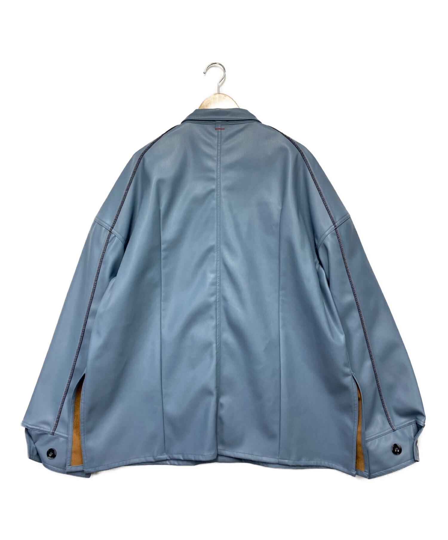 SHINYA KOZUKA (シンヤコズカ) フェイクレザージャケット ブルー サイズ:S