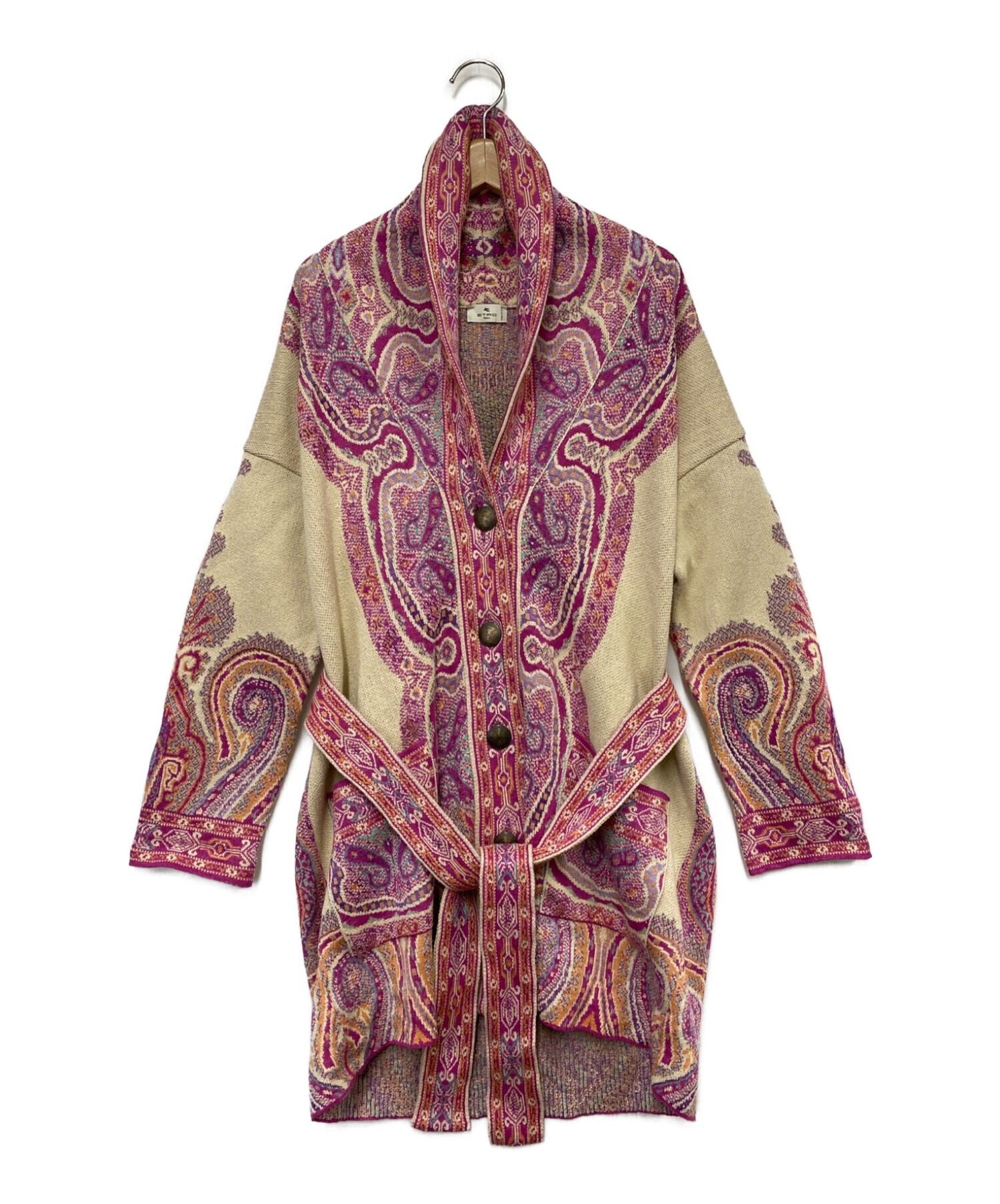 中古・古着通販】ETRO (エトロ) ロングカーディガン ピンクベージュ  
