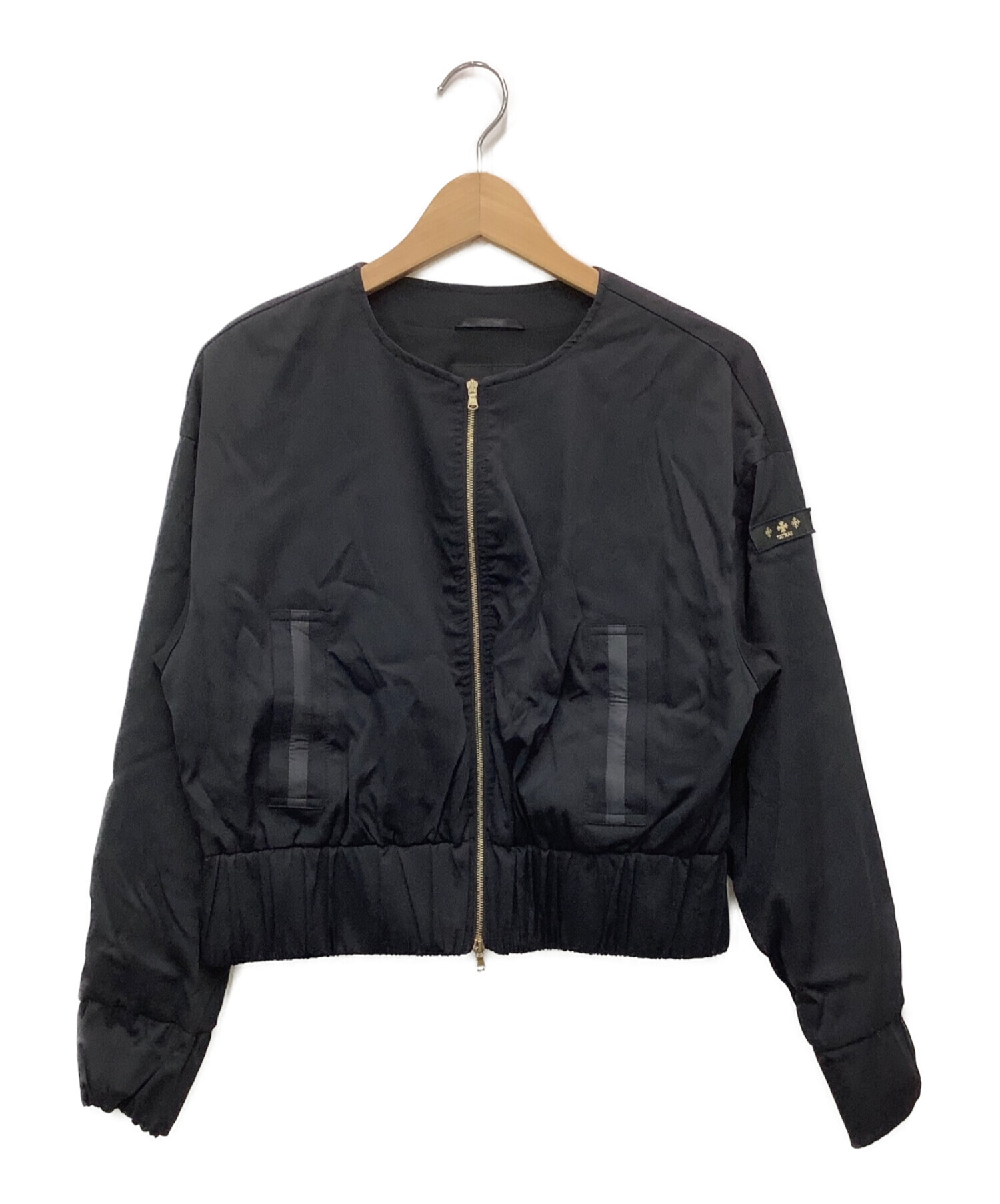 中古・古着通販】TATRAS (タトラス) ノーカラーブルゾン ネイビー 