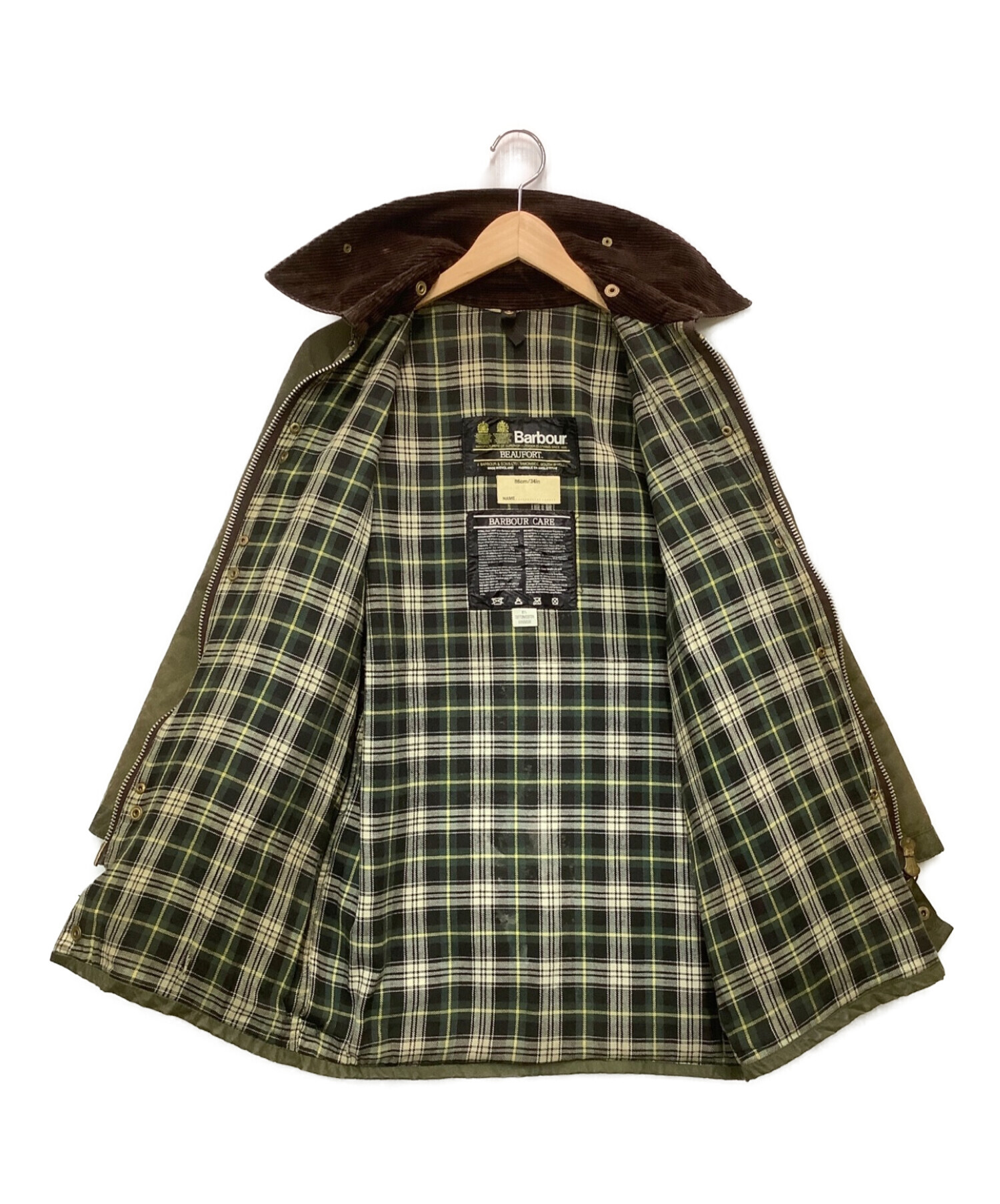 Barbour Classic Tartan ジャケット Sサイズ オリーブ