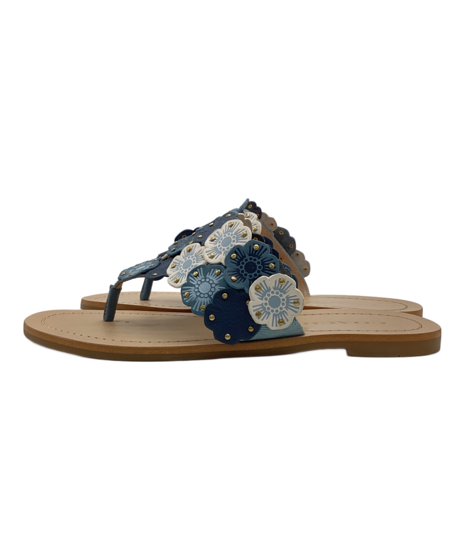 中古・古着通販】COACH (コーチ) トング サンダル ベージュ サイズ:7.5 