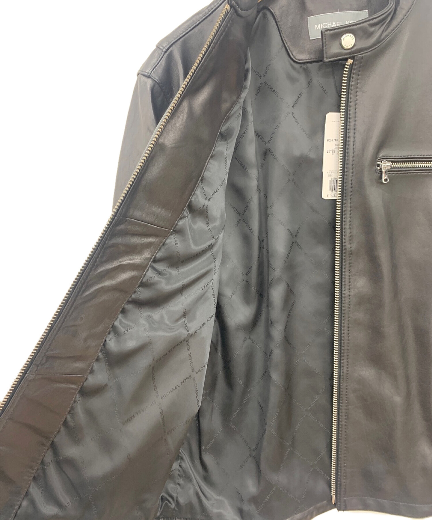 MICHAEL KORS (マイケルコース) シングルライダースジャケット ブラック サイズ:M 未使用品