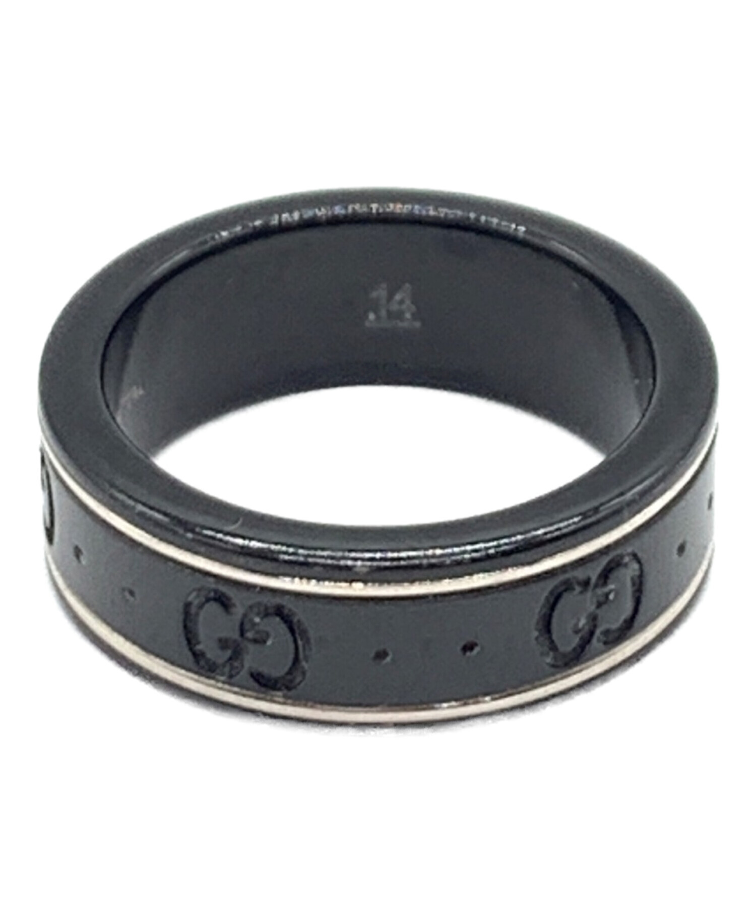 シンバンド ホワイトゴールド/ブラックコランダム グッチ シンバンド ホワイトゴールド/ブラックコランダム