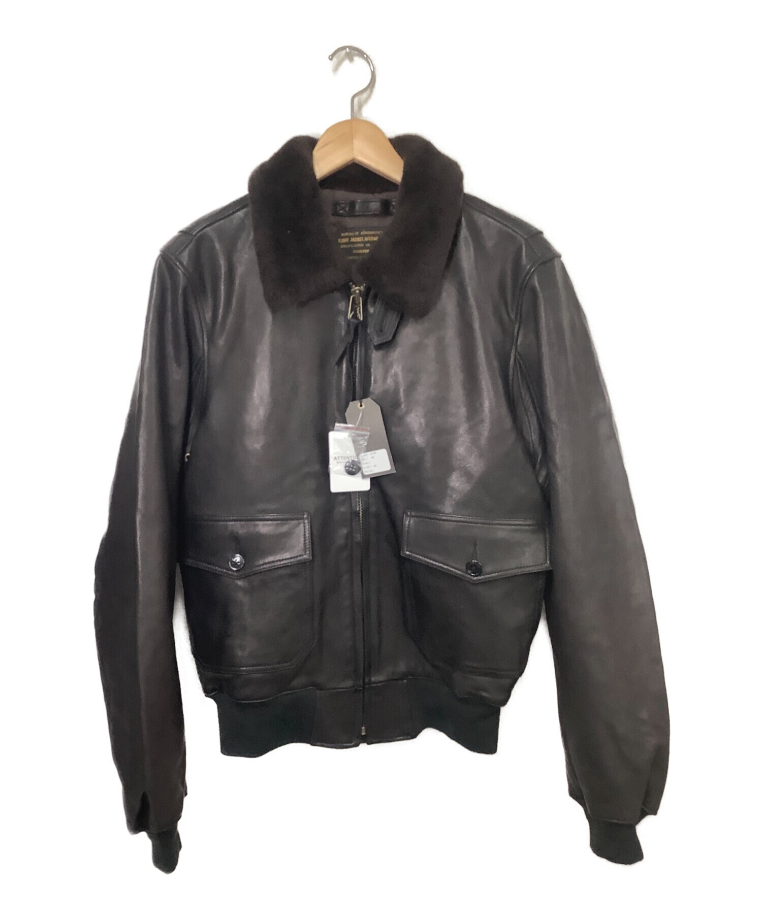 ヒューストン 40R A-2 レザーフライトジャケット ブラウン （中古 