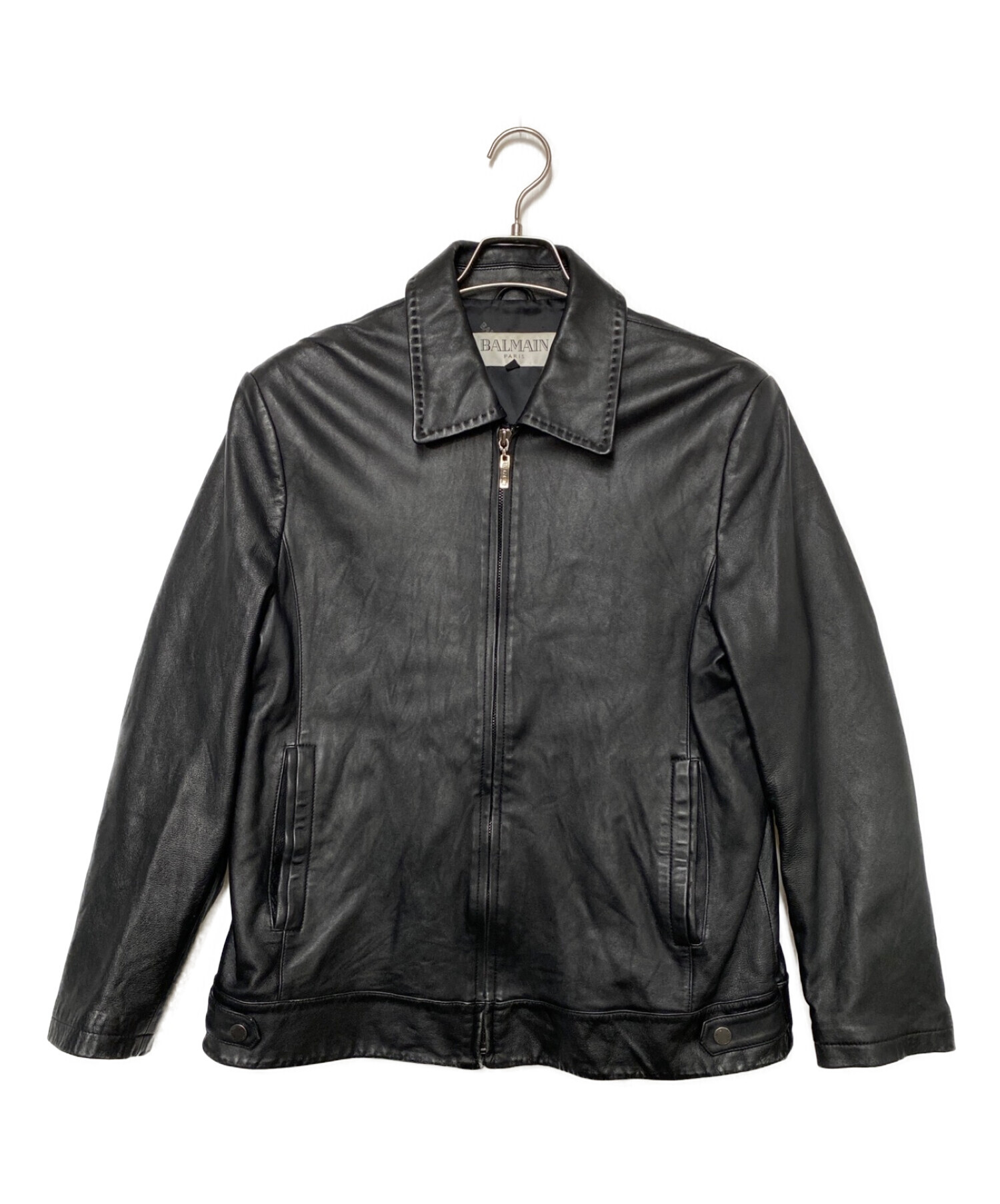 中古・古着通販】BALMAIN (バルマン) レザージャケット ブラック 