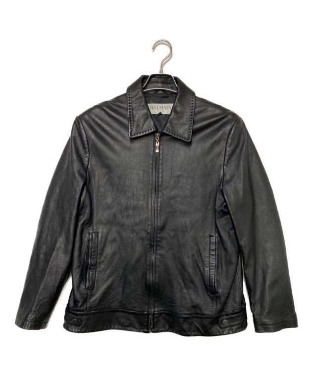 中古・古着通販】BALMAIN (バルマン) レザージャケット ブラック 