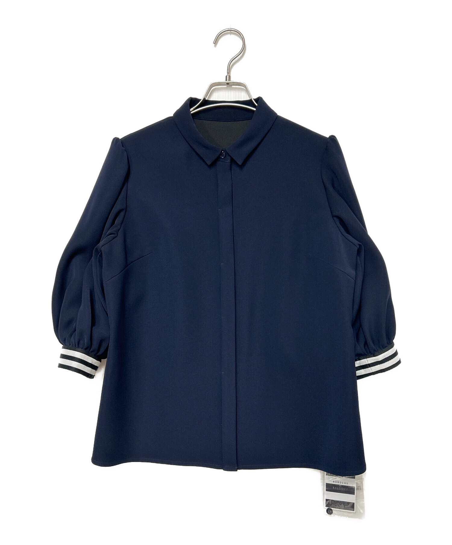 ボーダーズアットバルコニーシャツ38 ネイビー