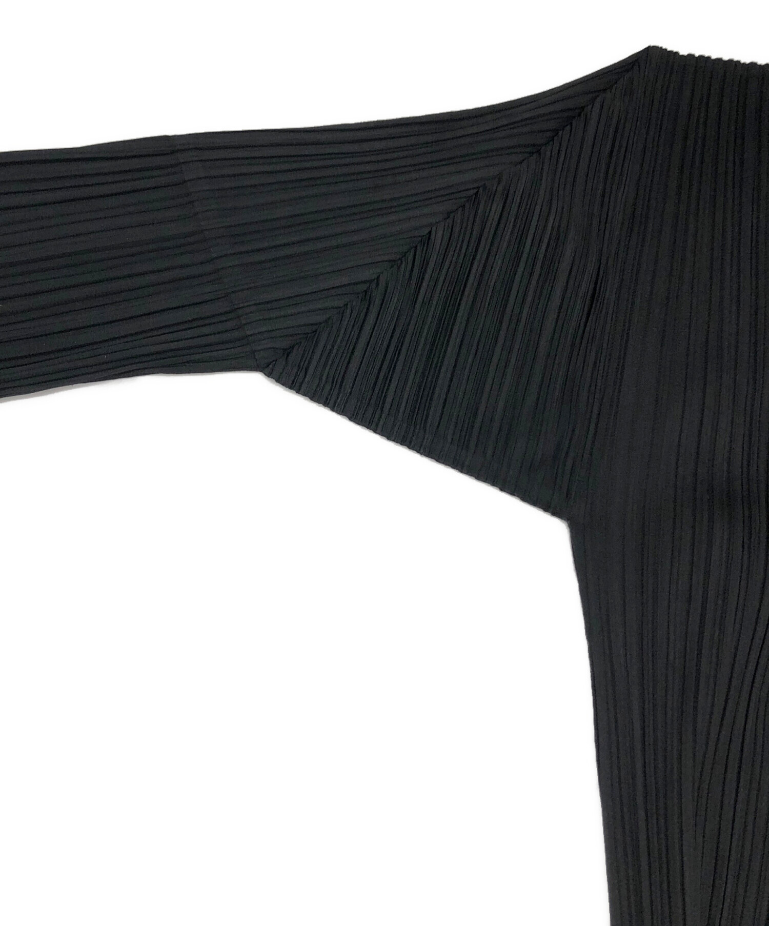 プリーツプリーズ ハイネックプリーツカットソー サイズL ブラック