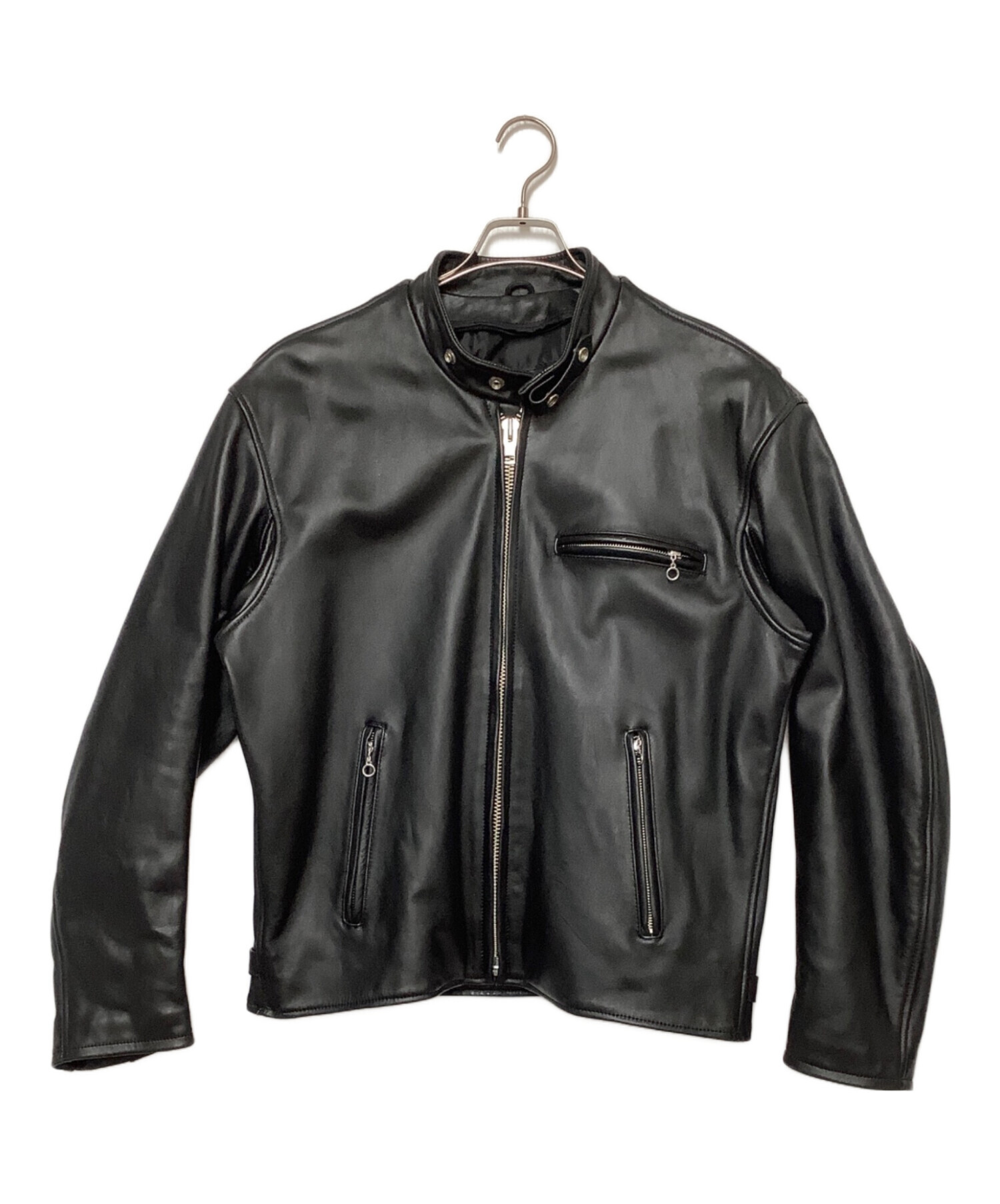 NANKAI ナンカイ　ダブルライダースジャケット レザー Lサイズ　ブラック NANKAI ブラックライダースジャケット NANKAI ナンカイ ダブル