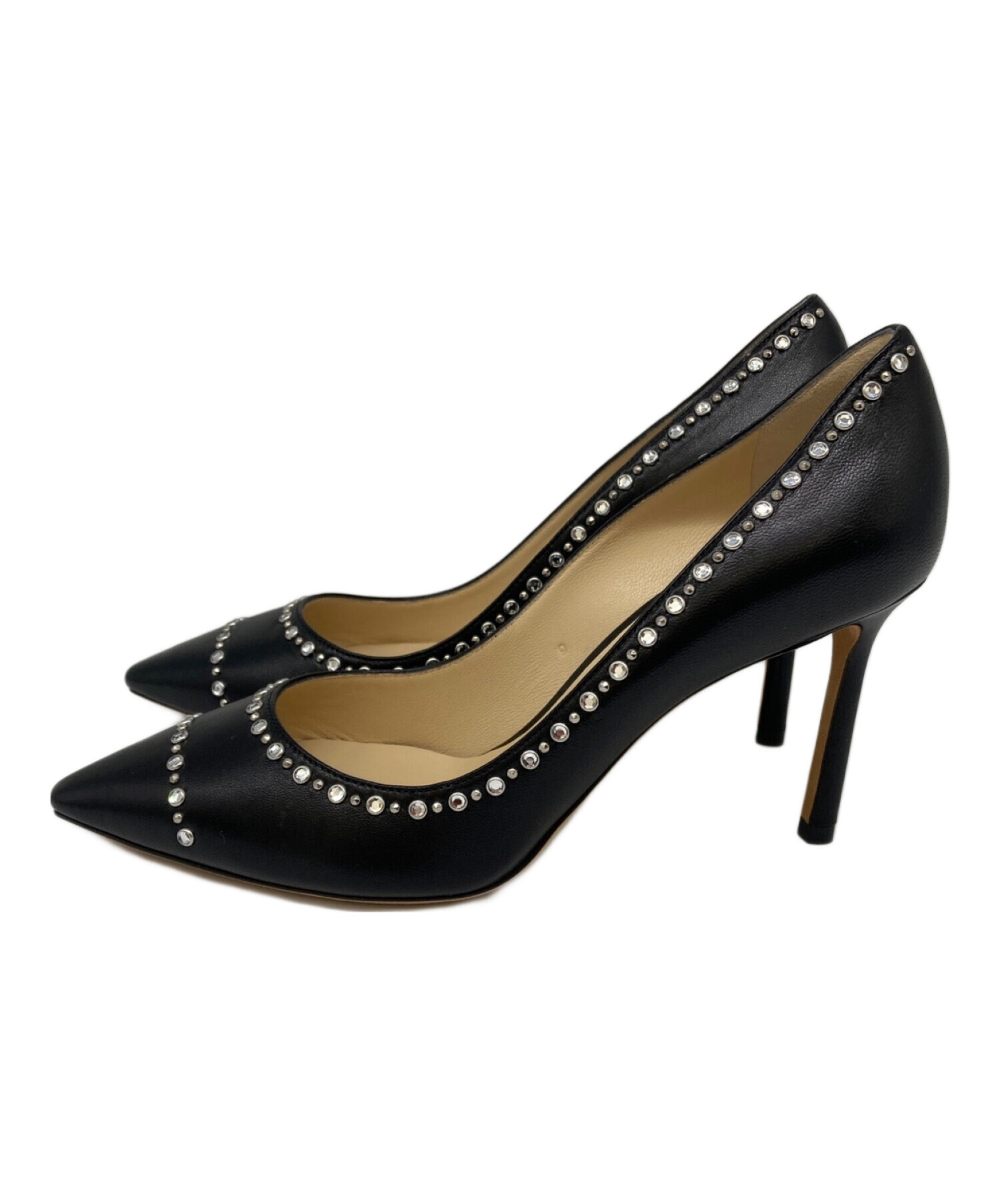 中古・古着通販】JIMMY CHOO (ジミーチュウ) ラインストーンパンプス 