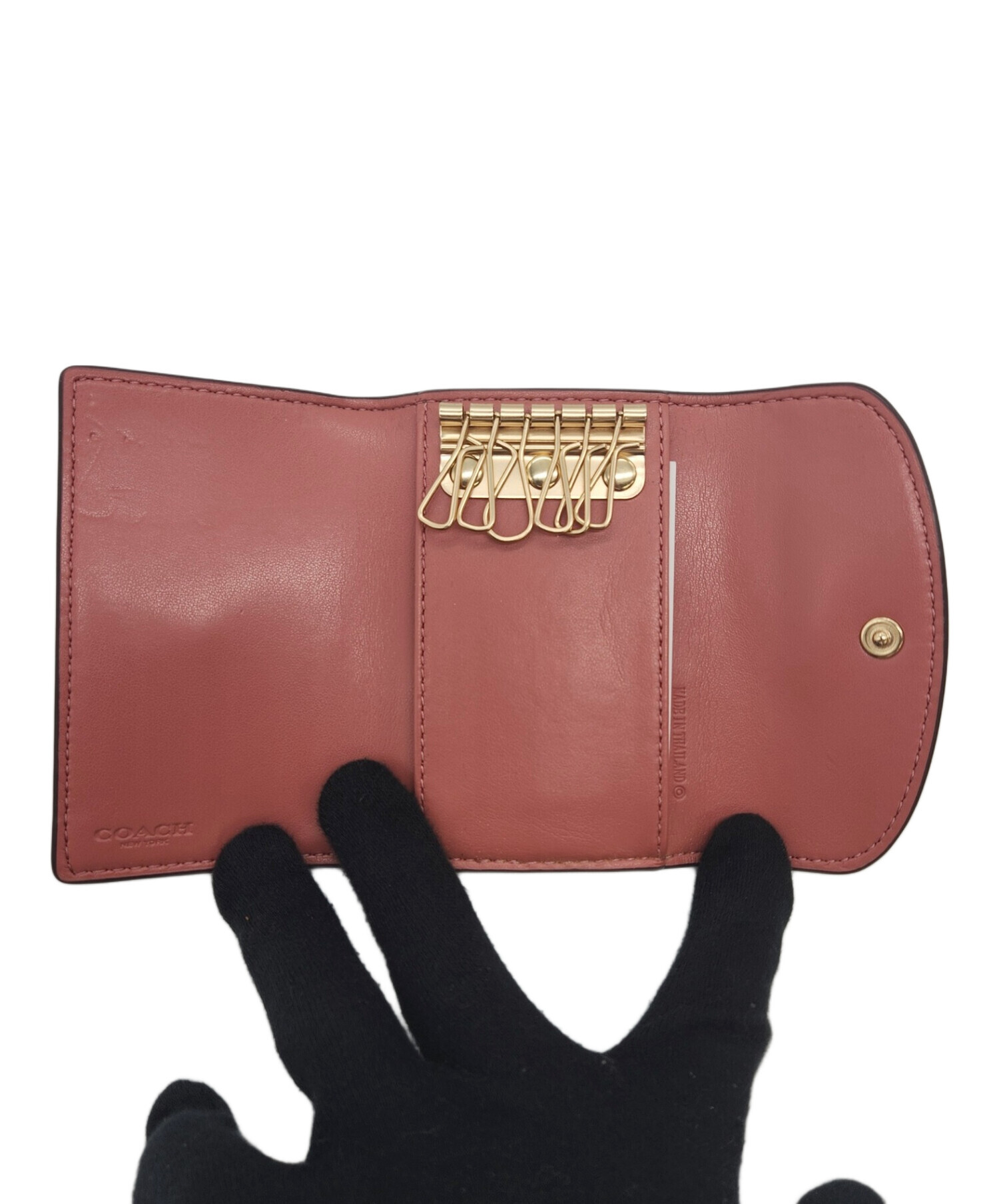 ※ポム　【未使用】COACH 二つ折りキーケース ピンク ブラウン コーチ COACH 財布 （ピンク） -waja bazar - 海外ファッション