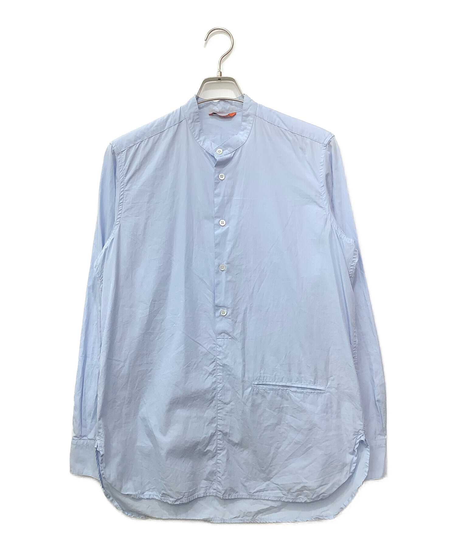 BARENA バレナ カジュアルシャツ 46(M位) 白x青(ストライプ)