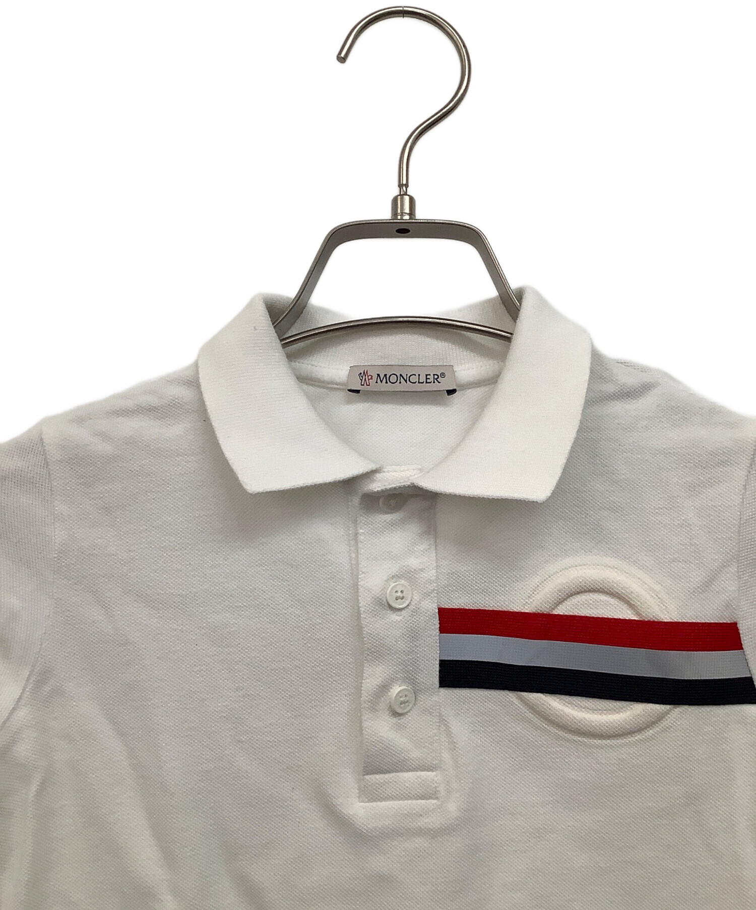 中古・古着通販】MONCLER (モンクレール) ポロシャツ ホワイト サイズ 