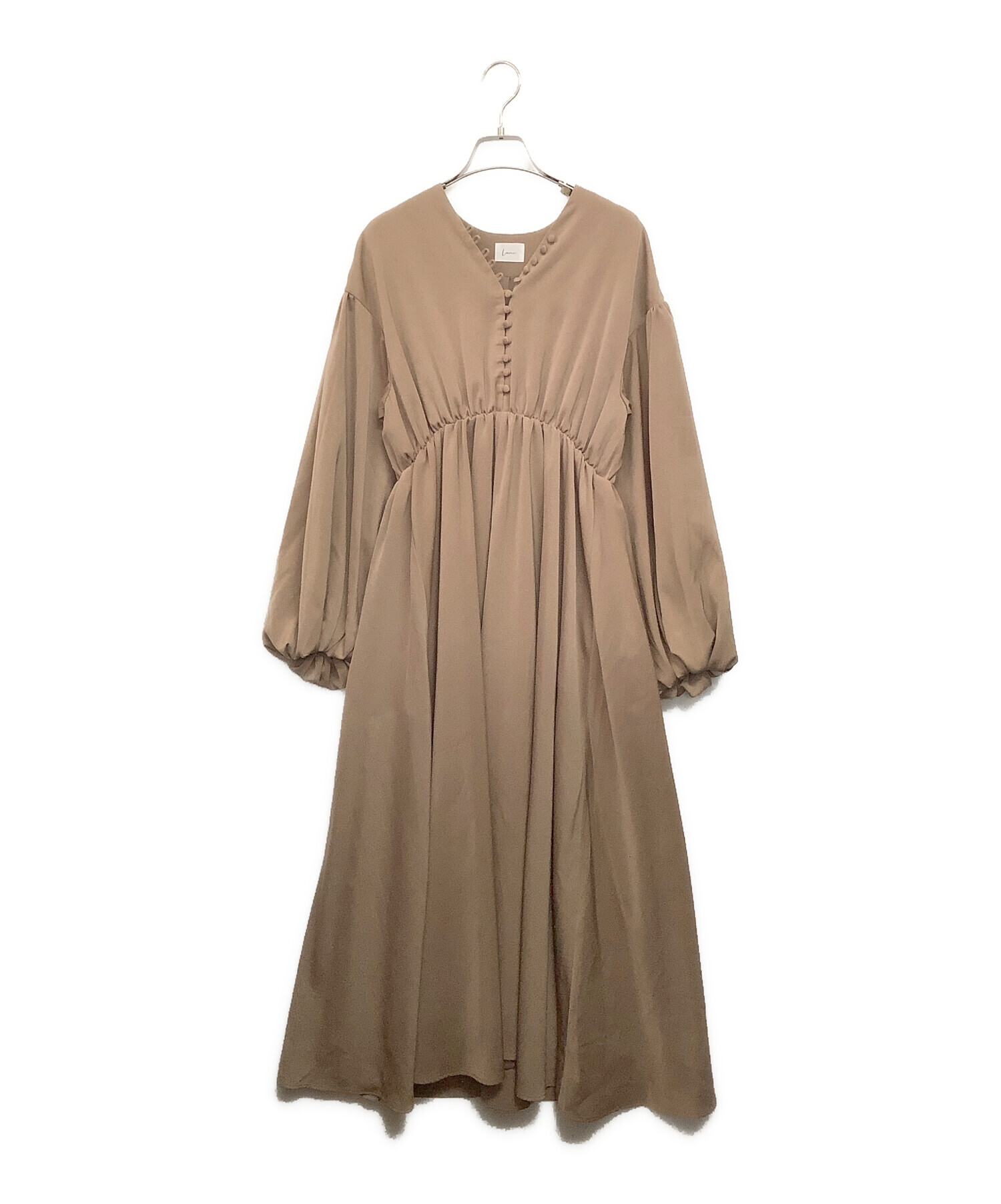 中古・古着通販】louren (ローレン) ワンピース ベージュ サイズ:F  