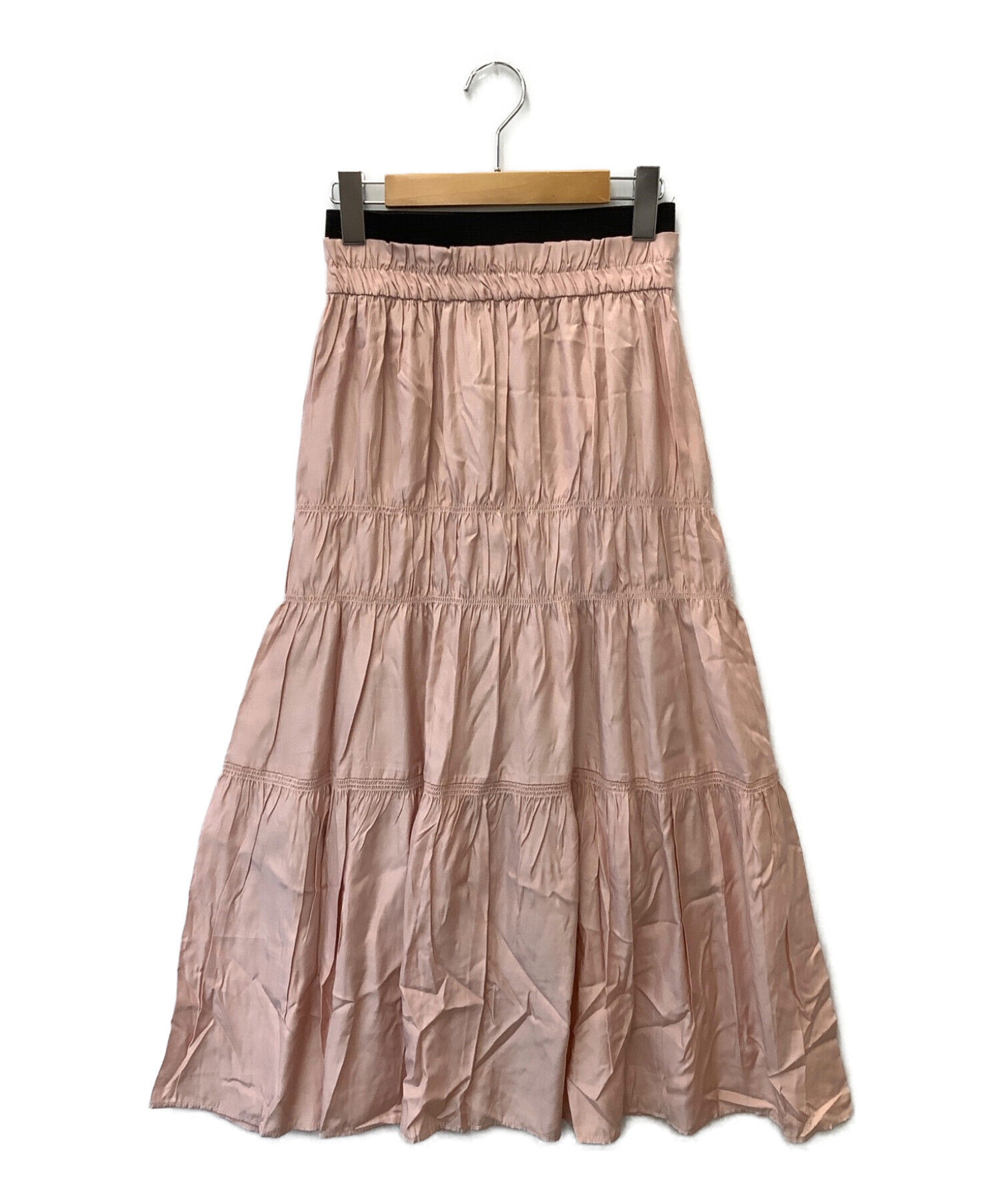 machatt (マチャット) サテンギャザースカート ピンク サイズ:F