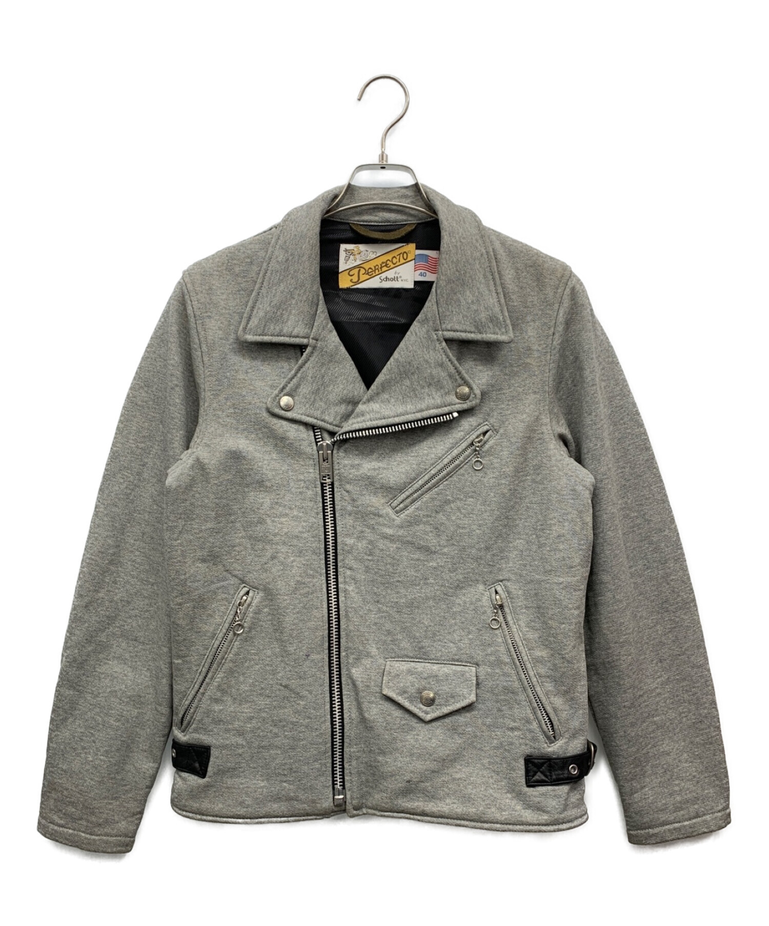 中古・古着通販】Schott (ショット) ライダースジャケット グレー 