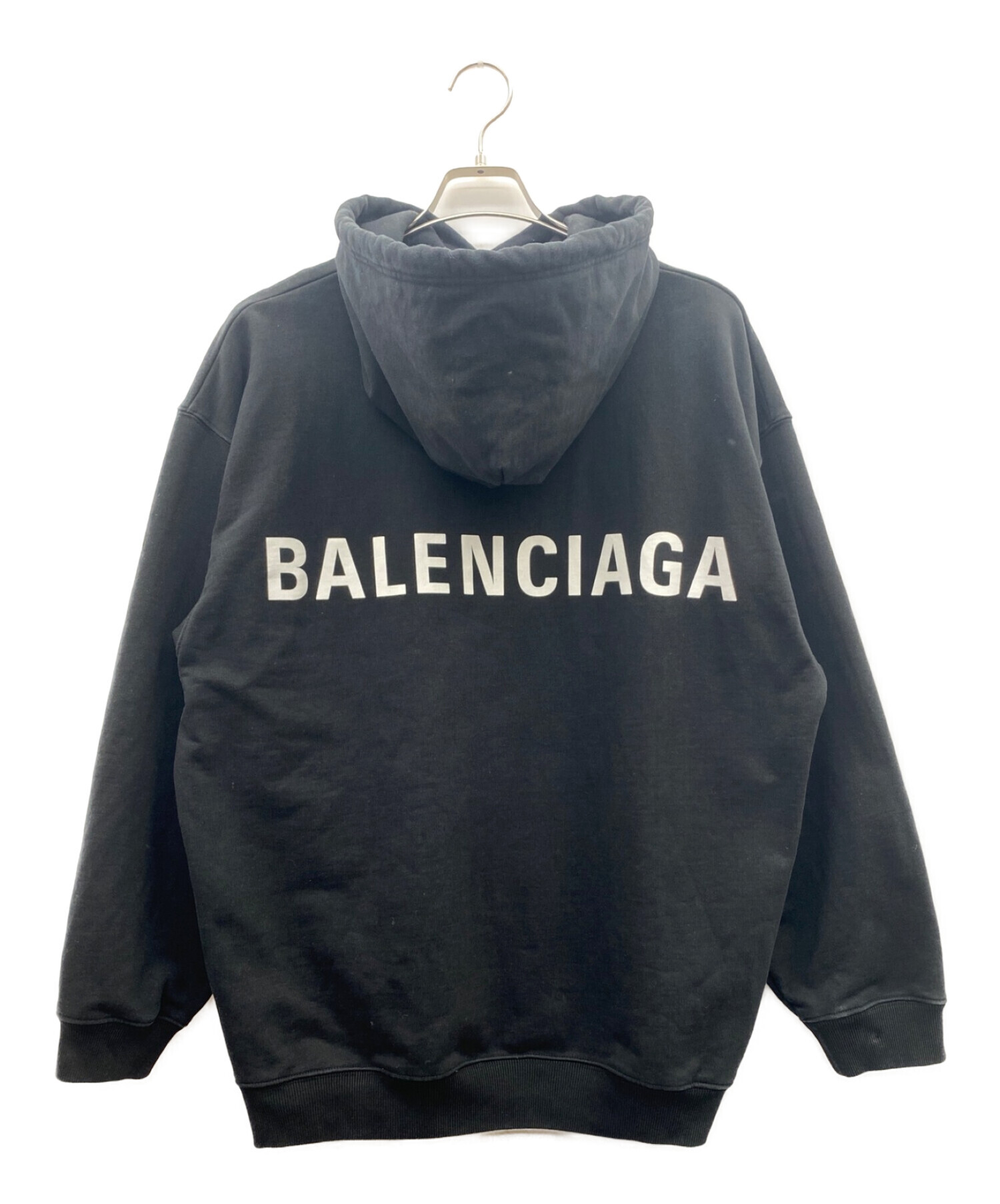 BALENCIAGA バレンシアガ ブラックロゴパーカー XLメンズ - パーカー