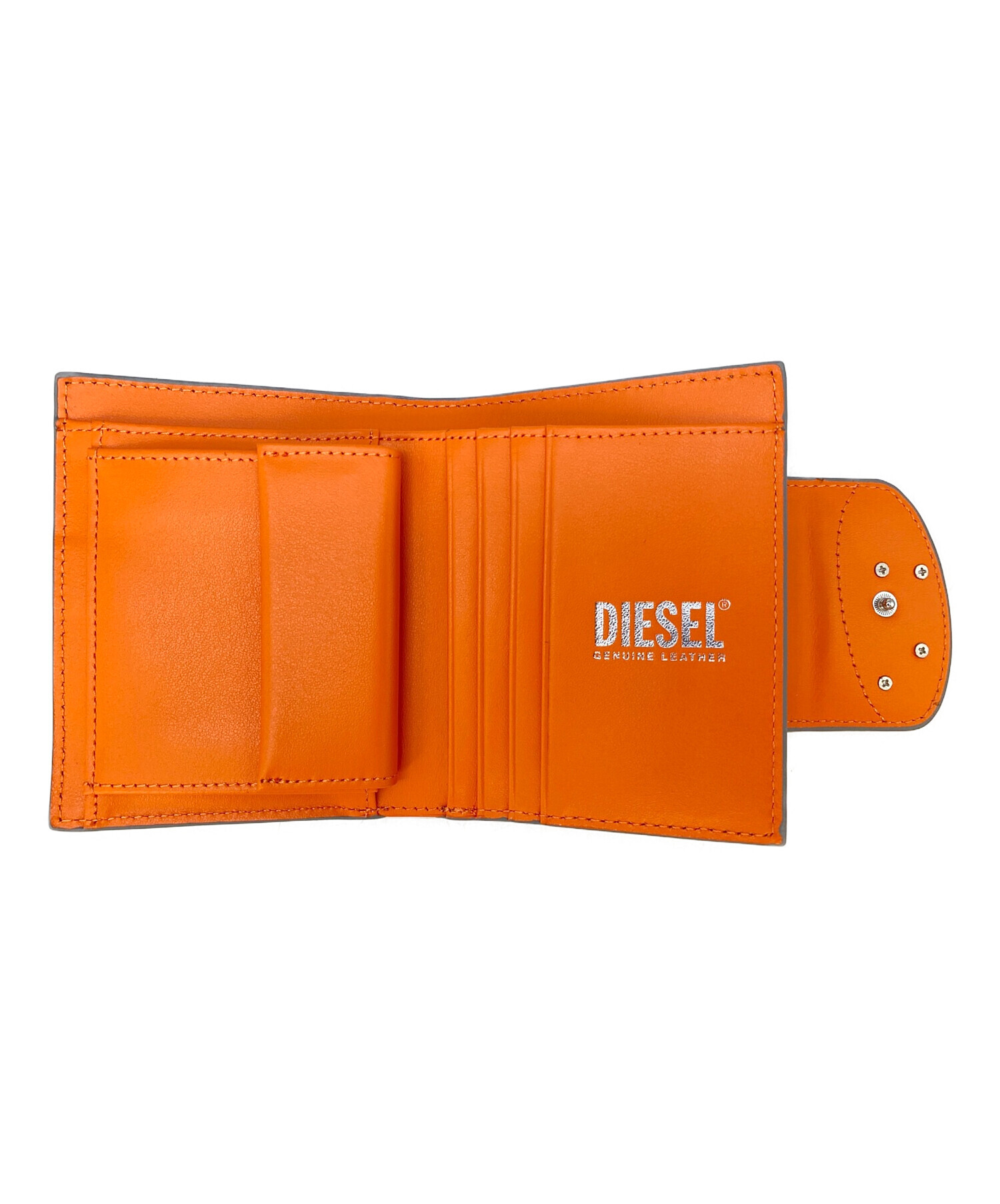 DIESEL (ディーゼル) 2つ折り財布 グレー×オレンジ