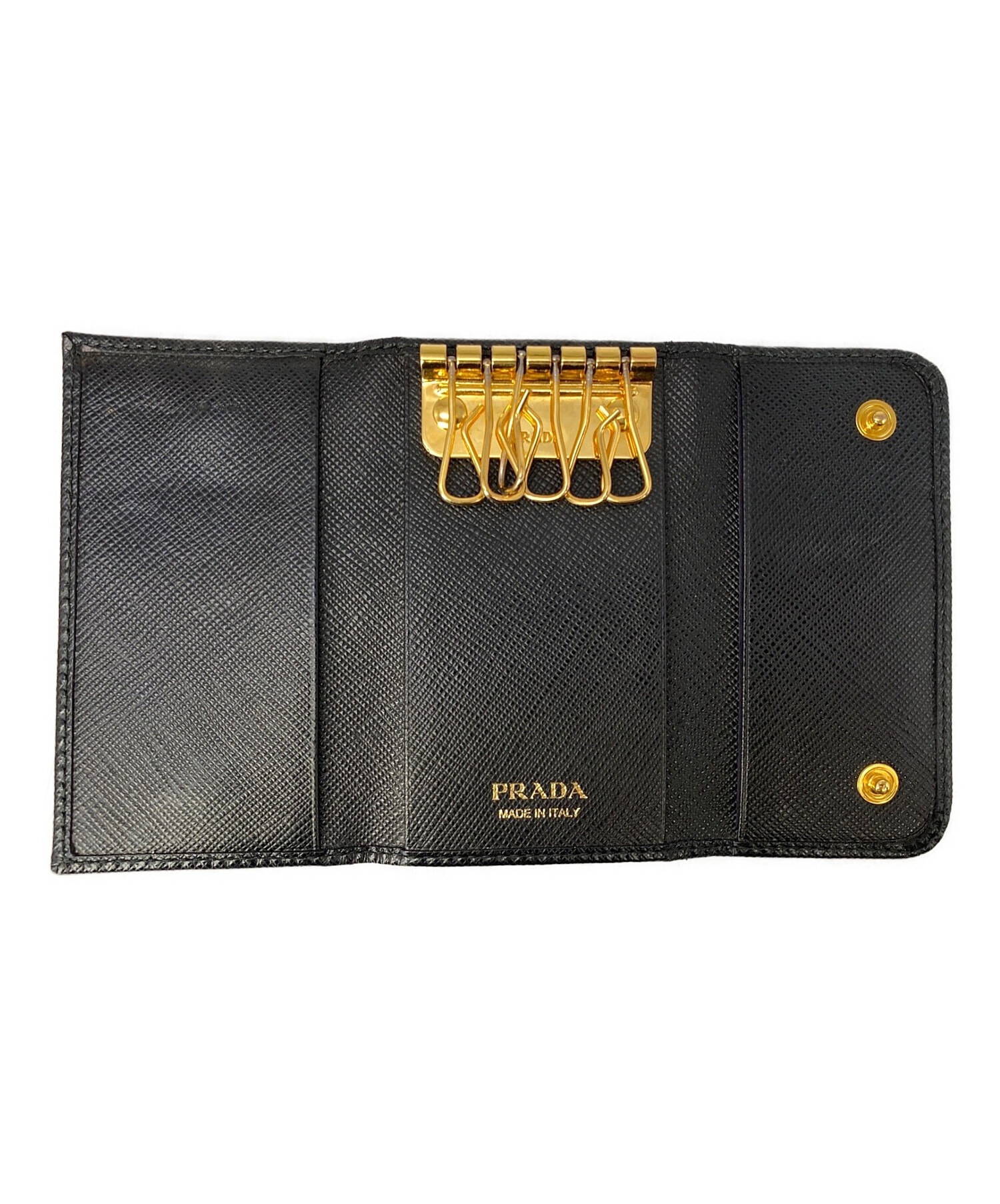PRADA / プラダ 6連キーケース ナイロン ブラック 容赦 ラウンド  