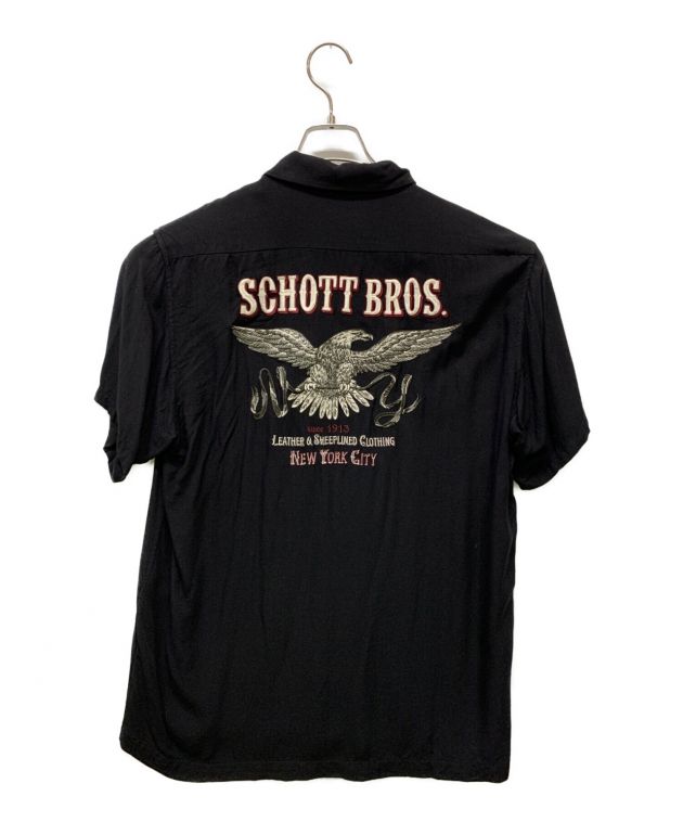 中古・古着通販】Schott (ショット) オープンカラーシャツ ブラック 