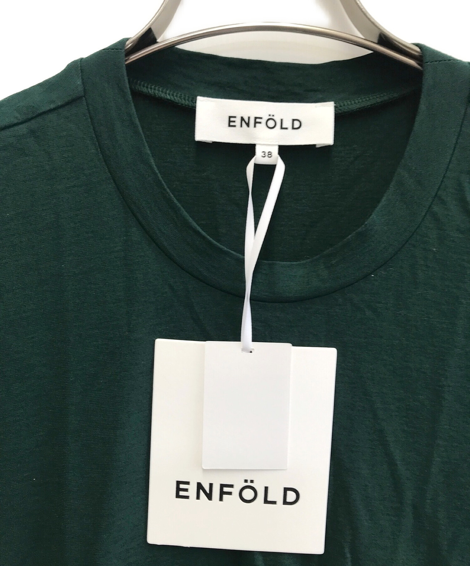 ENFOLD (エンフォルド) ハイツイスト天竺アシンメトリータンクトップ - エル・ショップ グリーン サイズ:38 未使用品