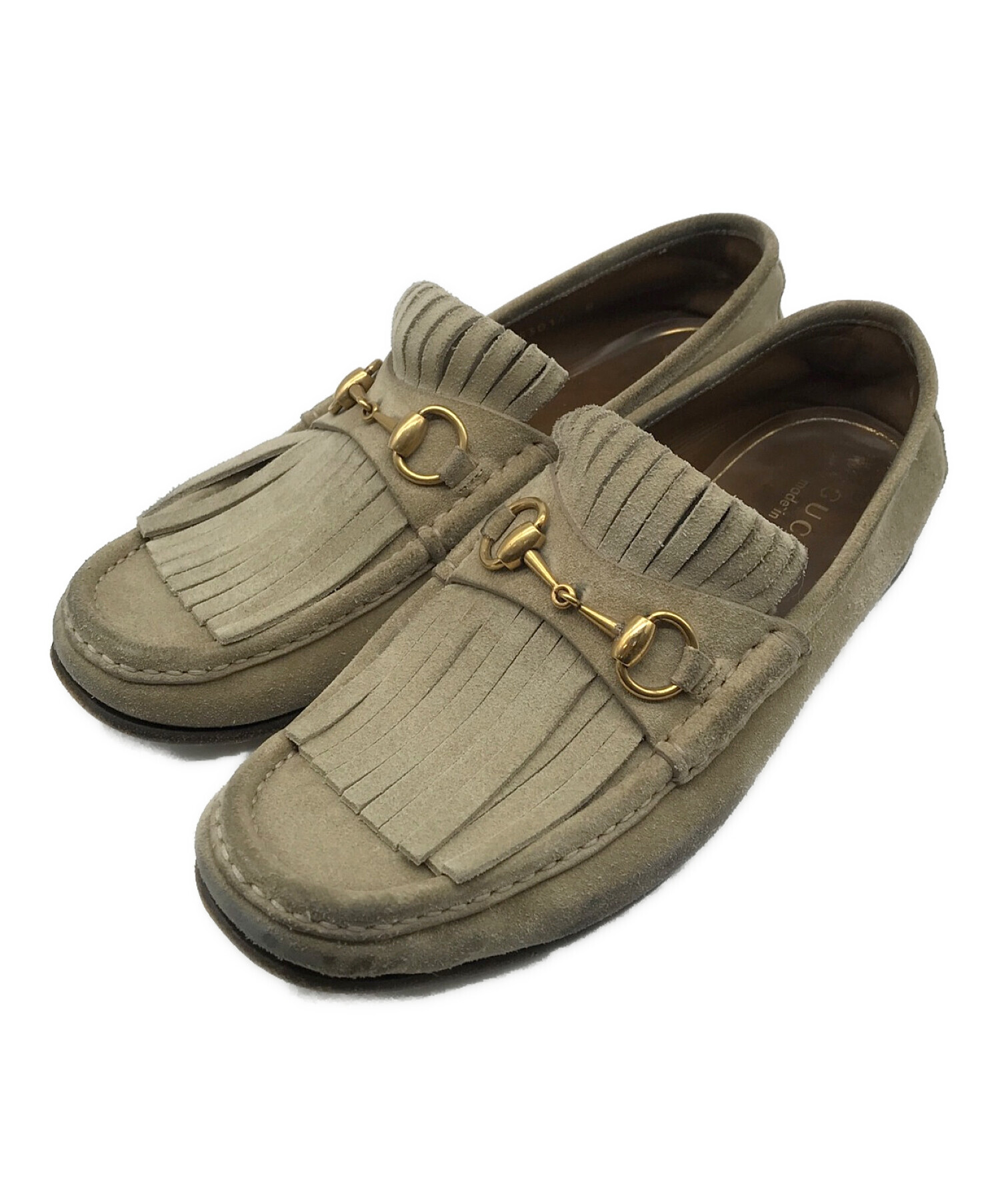 中古・古着通販】GUCCI (グッチ) スエード フリンジ ホースビット 