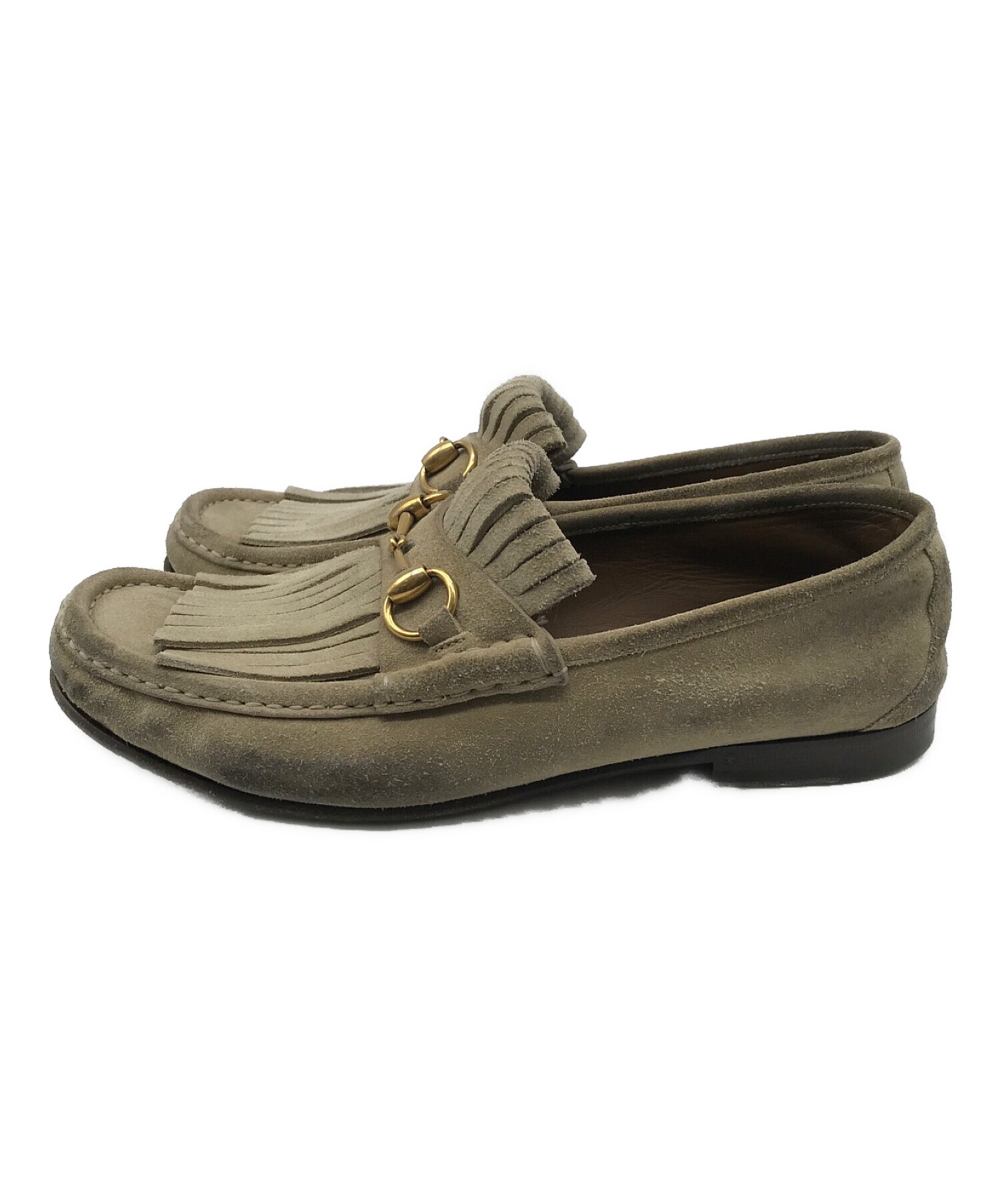 中古・古着通販】GUCCI (グッチ) スエード フリンジ ホースビット  