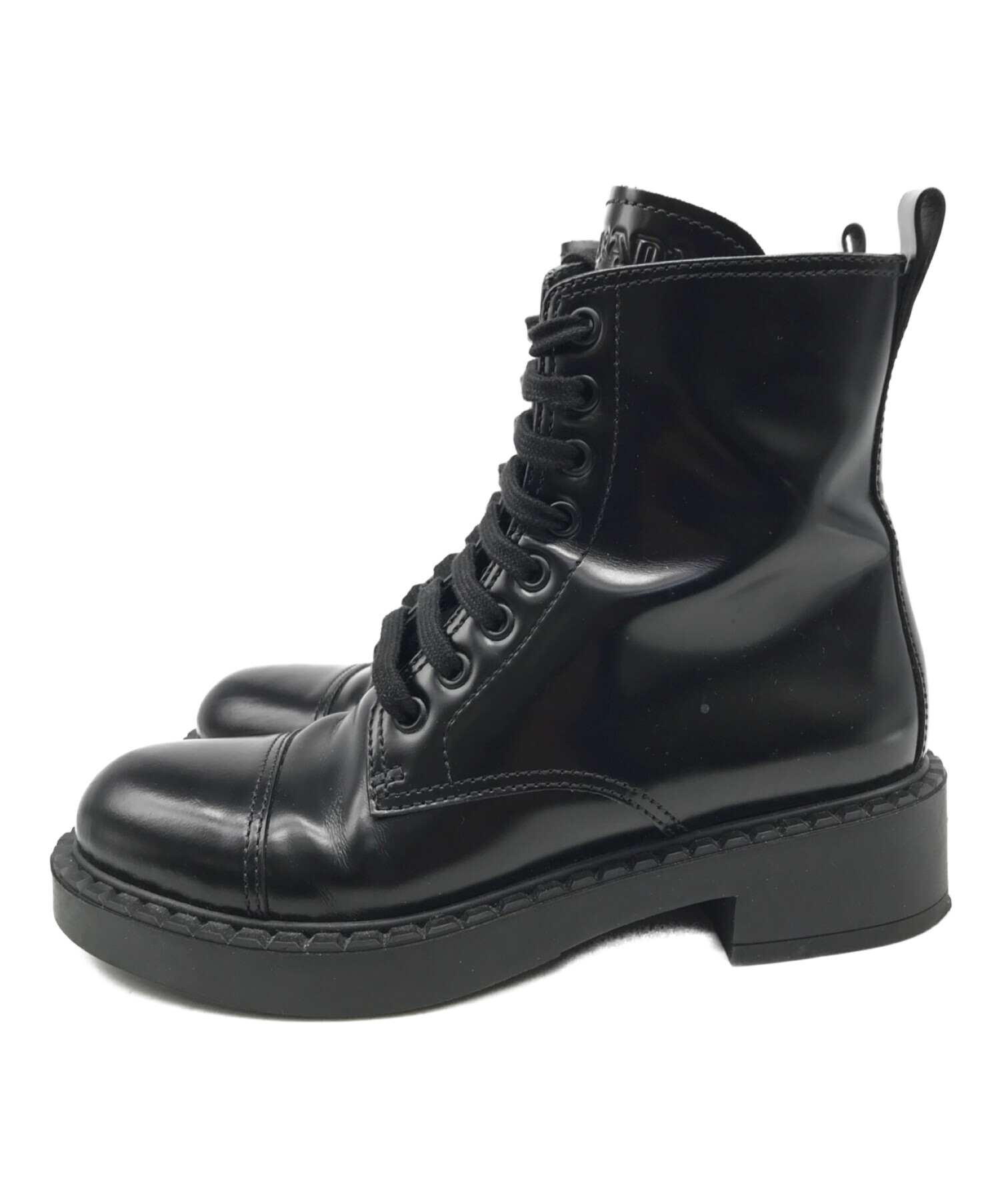 中古・古着通販】PRADA (プラダ) サイドジップブーツ ブラック サイズ 