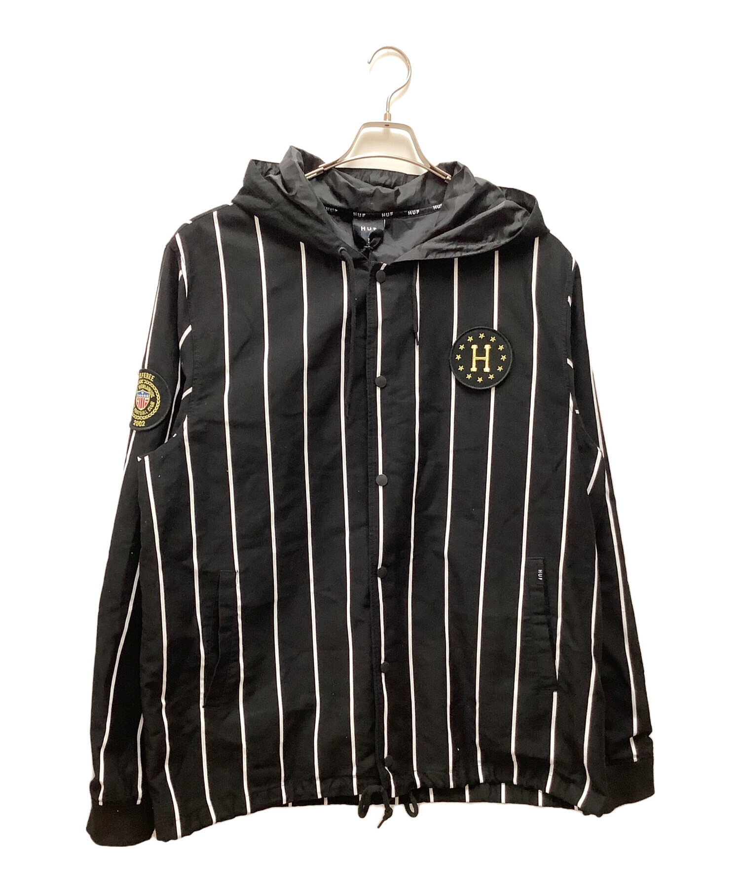 中古・古着通販】HUF (ハフ) フーデッドジャケット ブラック×ホワイト