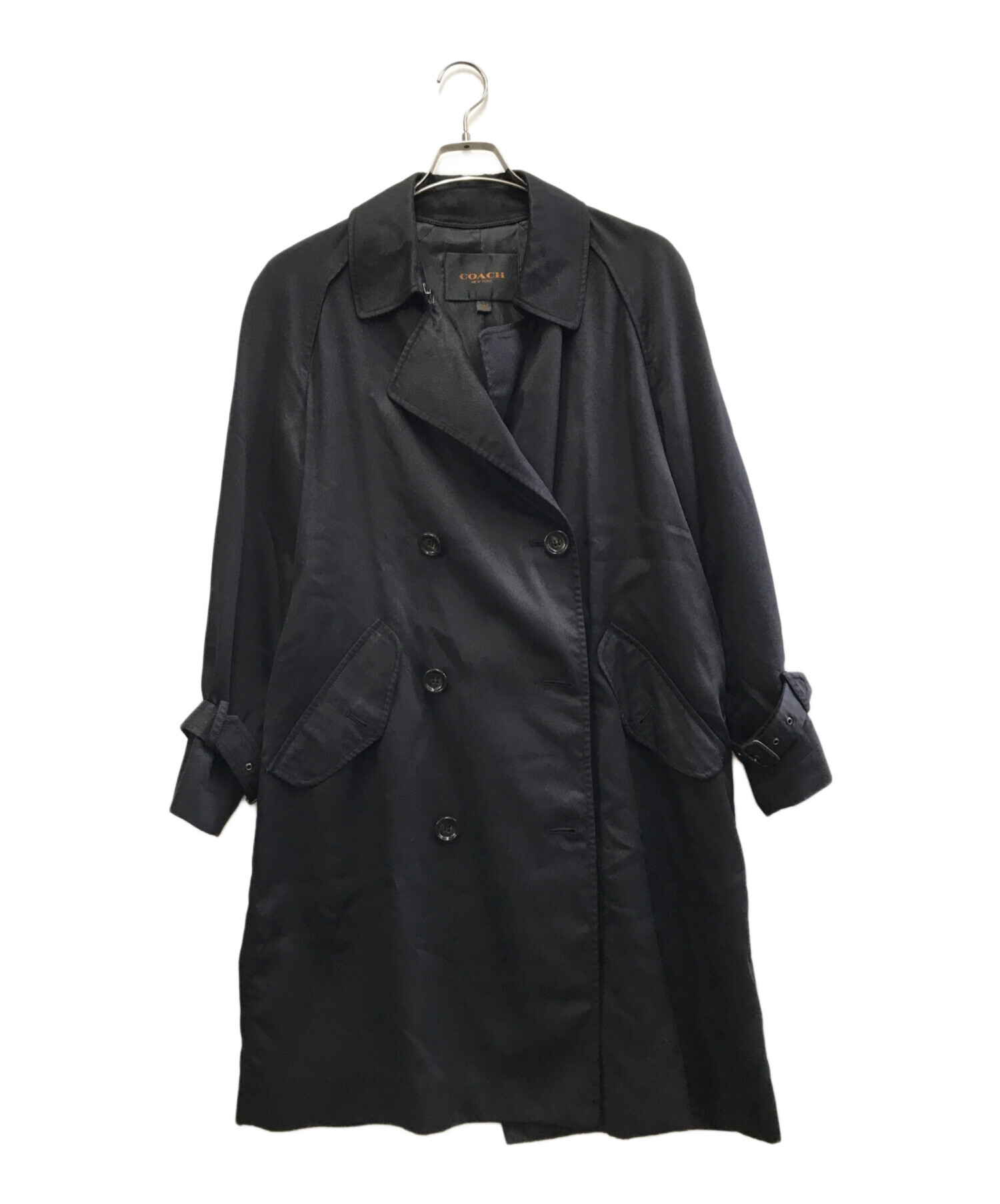 中古・古着通販】COACH (コーチ) トレンチコート ブラック サイズ:S  