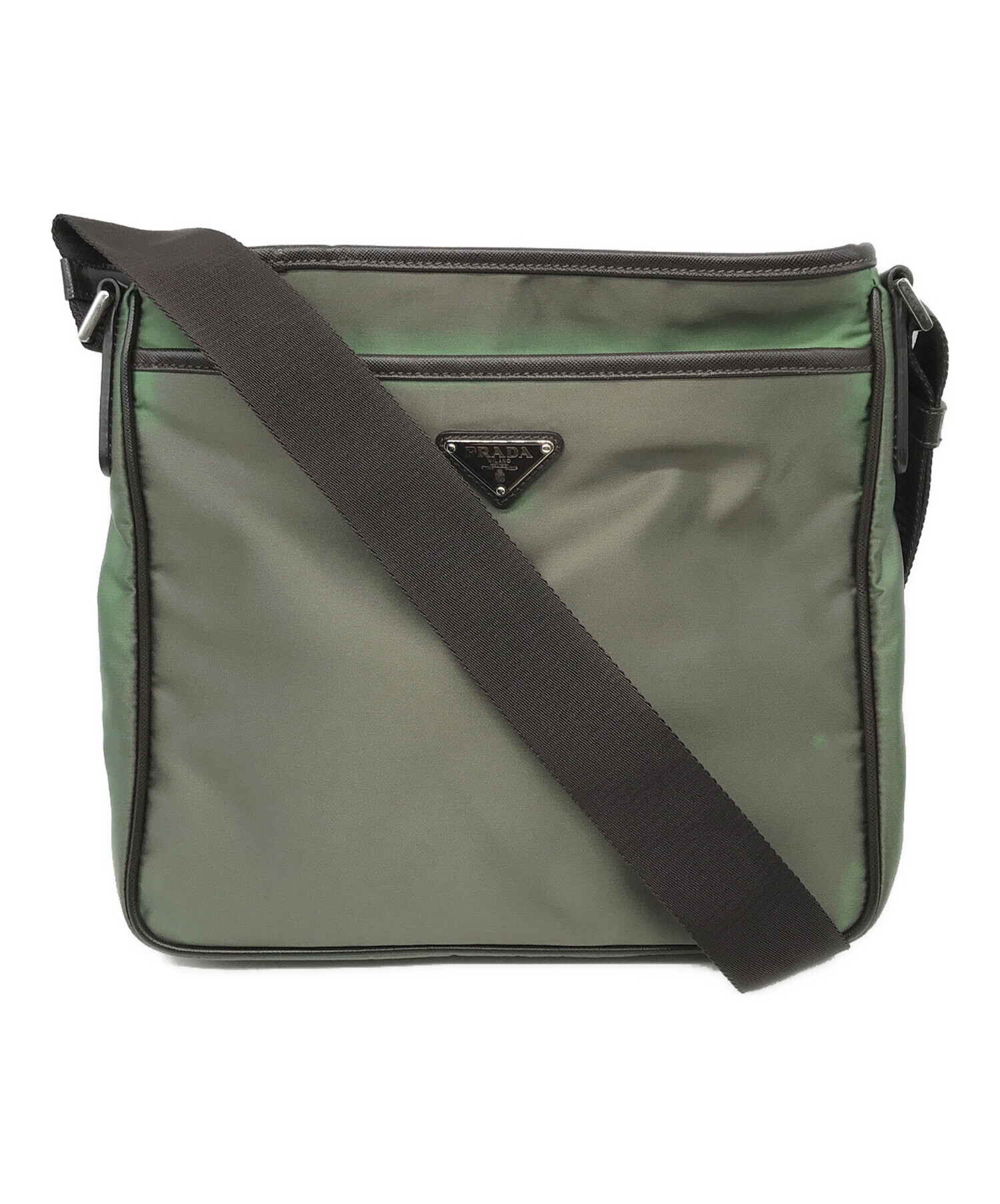 中古・古着通販】PRADA (プラダ) ナイロンショルダーバッグ グリーン  