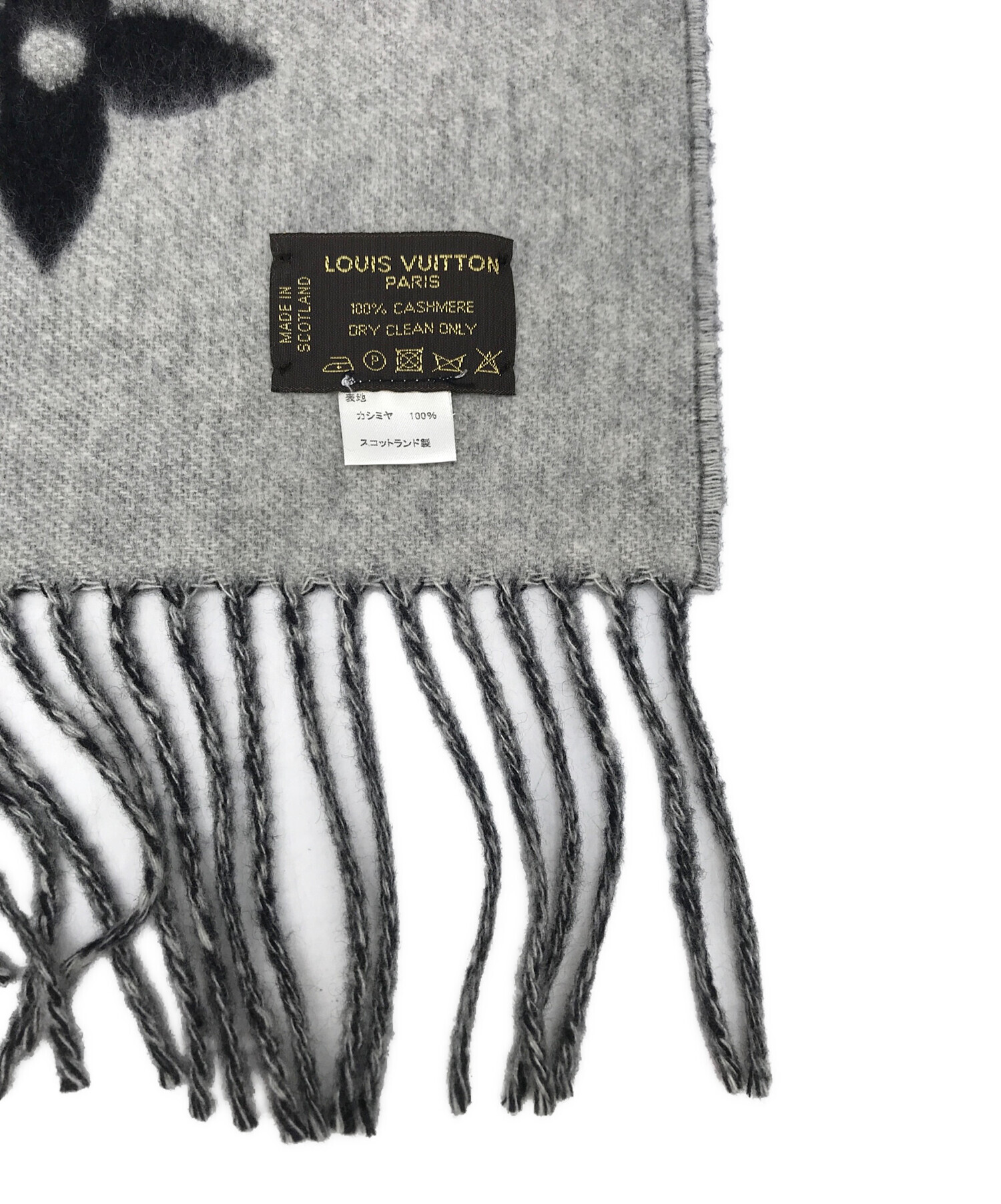 美品】LOUIS VUITTON マフラー グレー M74742 LOUIS VUITTON - ルイ