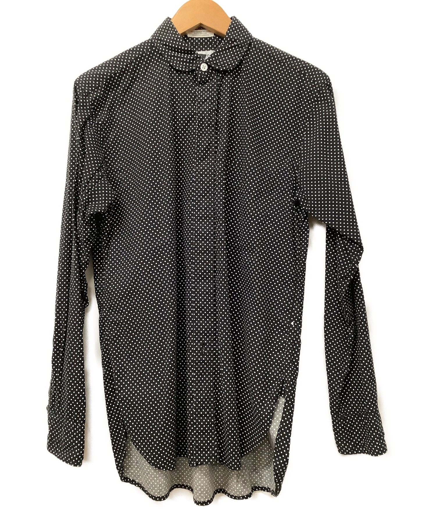 Engineered Garments (エンジニアードガーメンツ) 長袖シャツ ブラック×ホワイト サイズ:XS ドット柄 春夏物