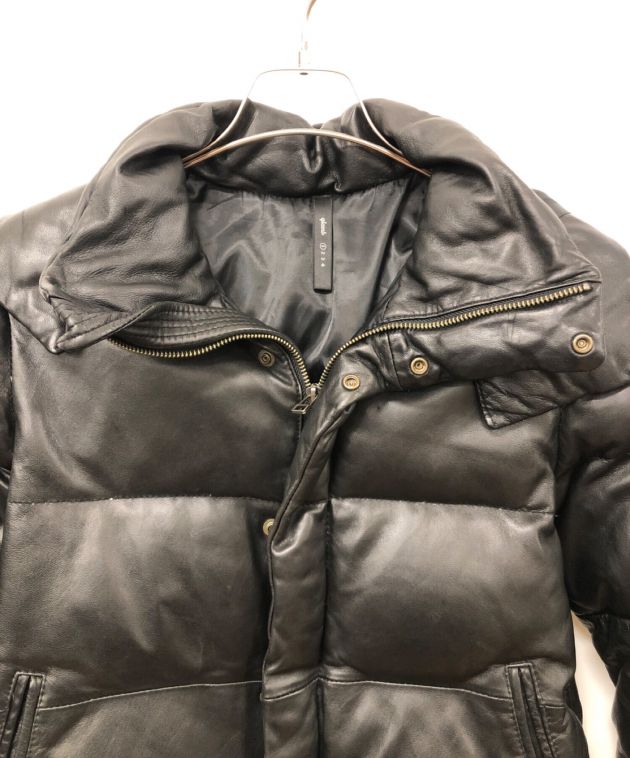 中古・古着通販】glamb (グラム) レザーダウンジャケット ブラック 