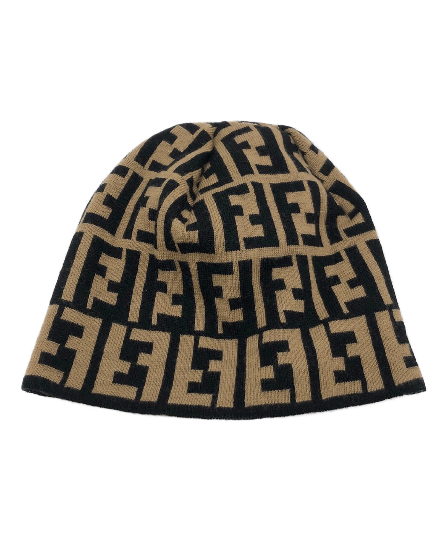 中古・古着通販】FENDI (フェンディ) ロゴニットキャップ ブラウン 