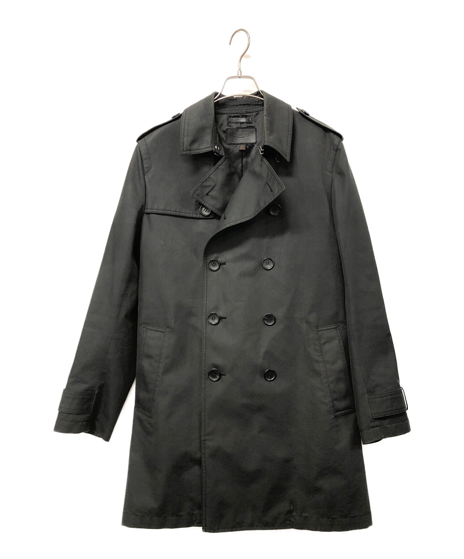 中古・古着通販】COACH (コーチ) トレンチコート ブラック サイズ:M 
