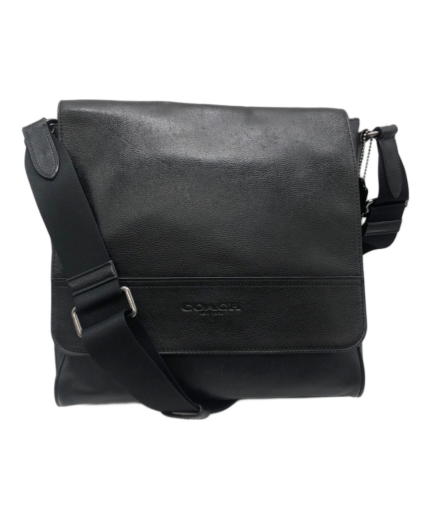 中古・古着通販】COACH (コーチ) レザーフラップショルダーバッグ 