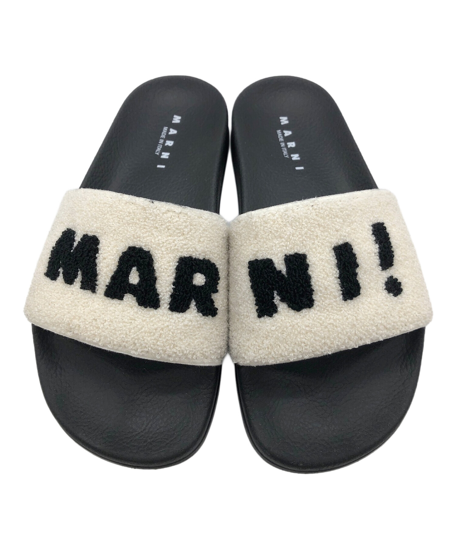 中古・古着通販】MARNI (マルニ) シャワーサンダル ブラック×ホワイト 