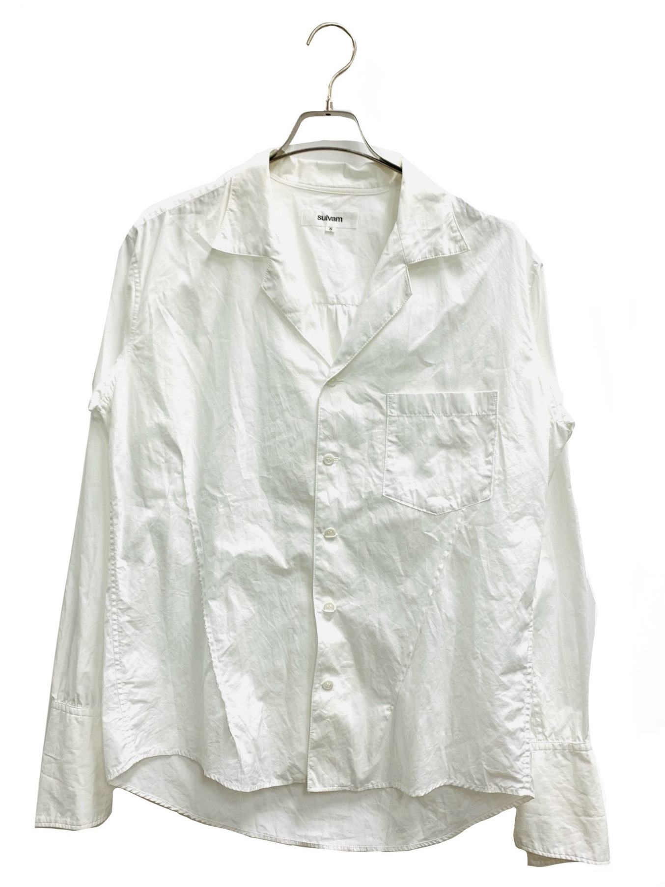 sulvam (サルバム) オープンカラーシャツ ホワイト サイズ:S