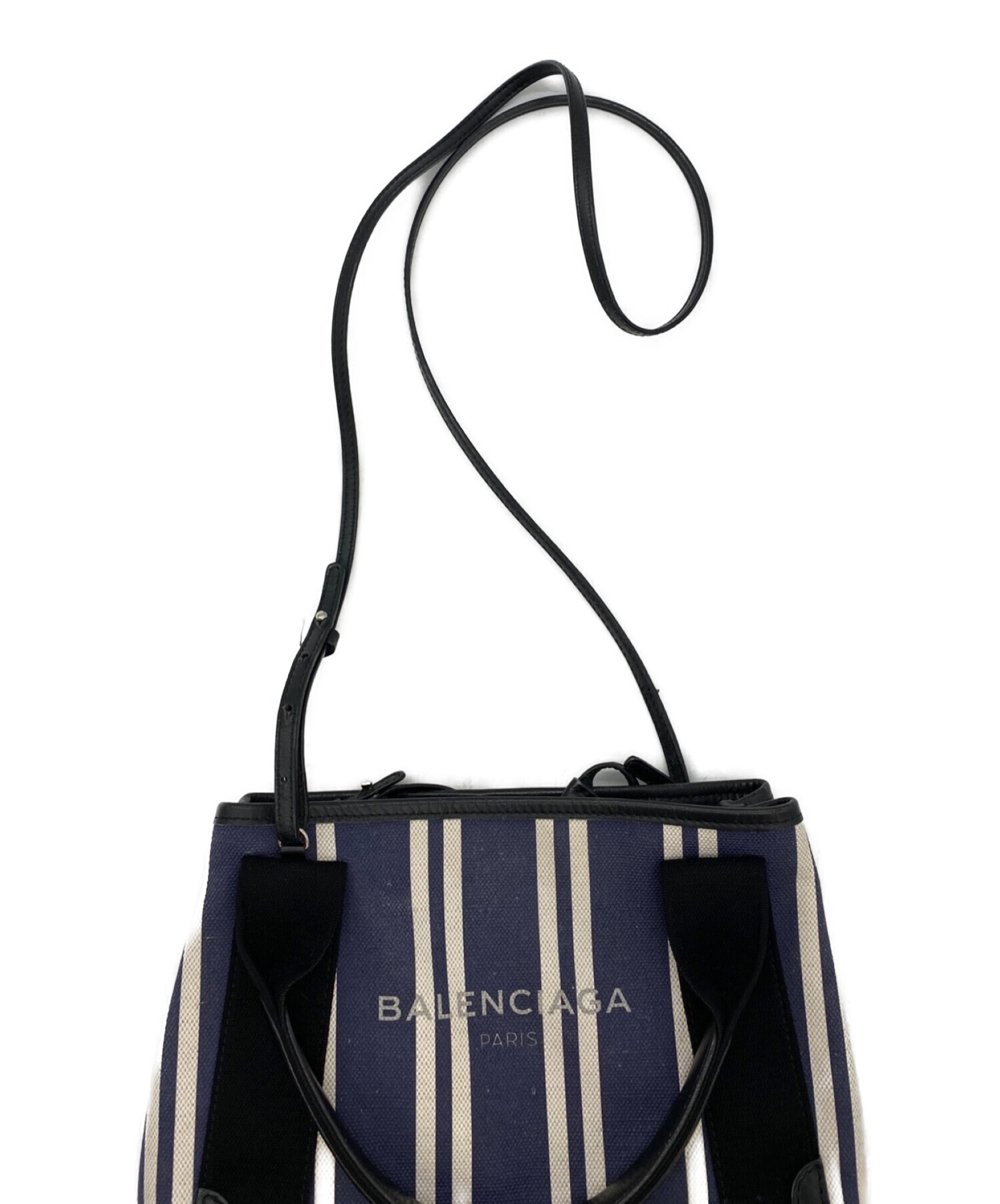 BALENCIAGA バレンシアガ ネイビーカバ 2Way ハンドバッグ ショルダー 