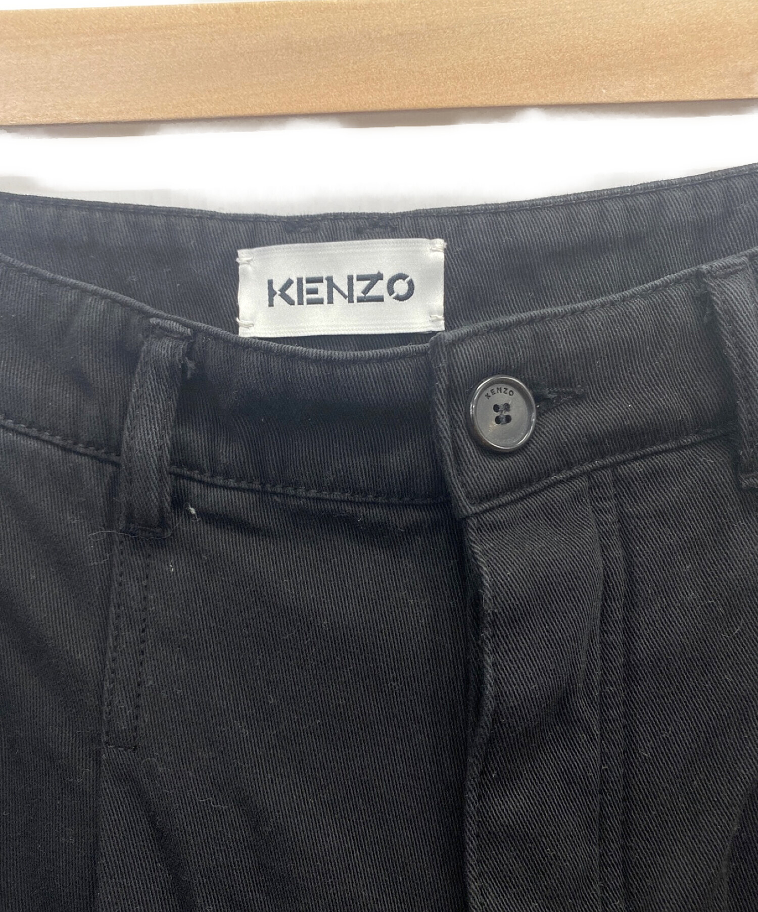 KENZO (ケンゾー) ハイウエスト ワイドレッグ トラウザーズ ブラック サイズ:US30