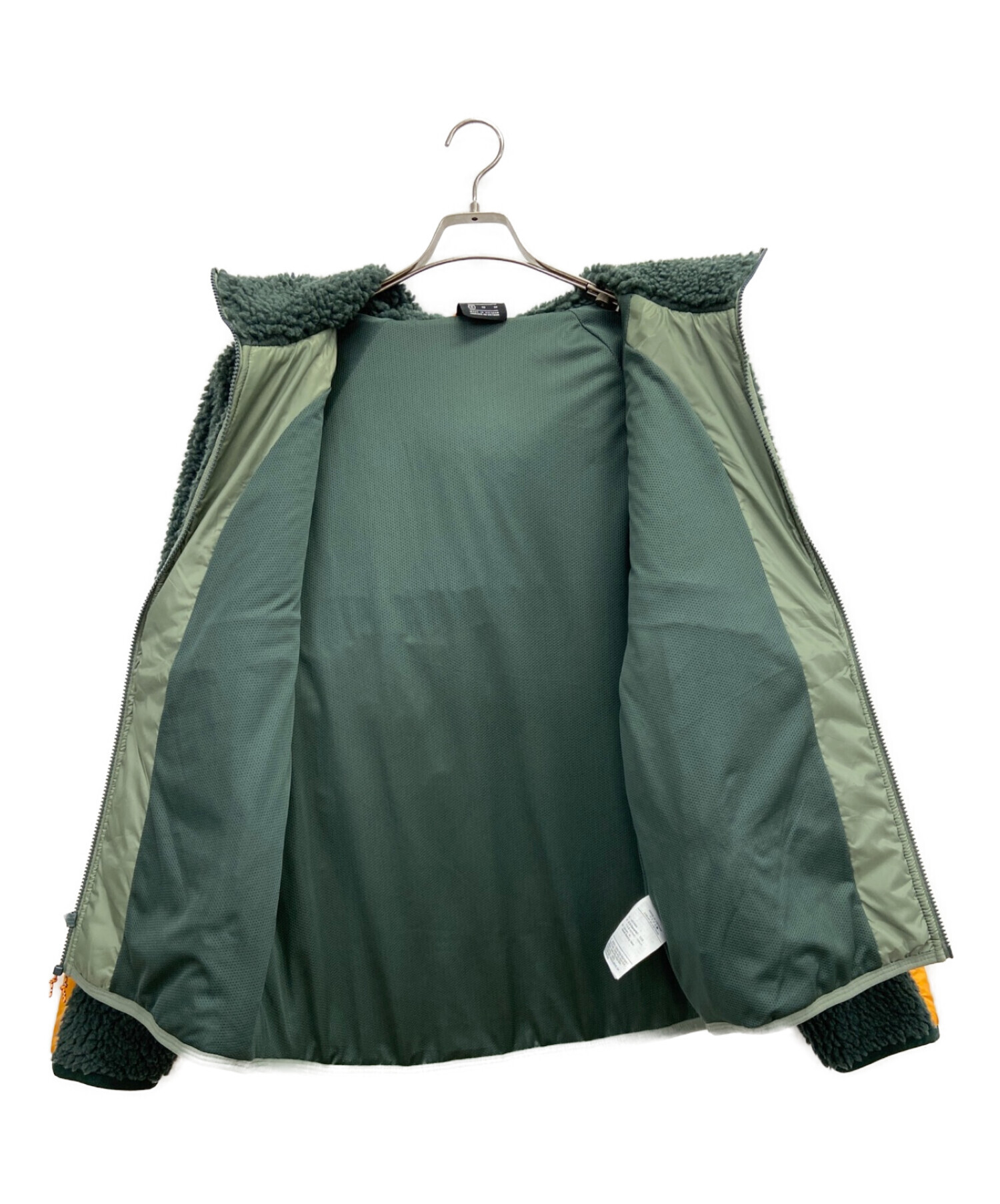 NIKE (ナイキ) ボアフリースキルティングジャケット　CU4447-384 オリーブ×イエロー サイズ:XL