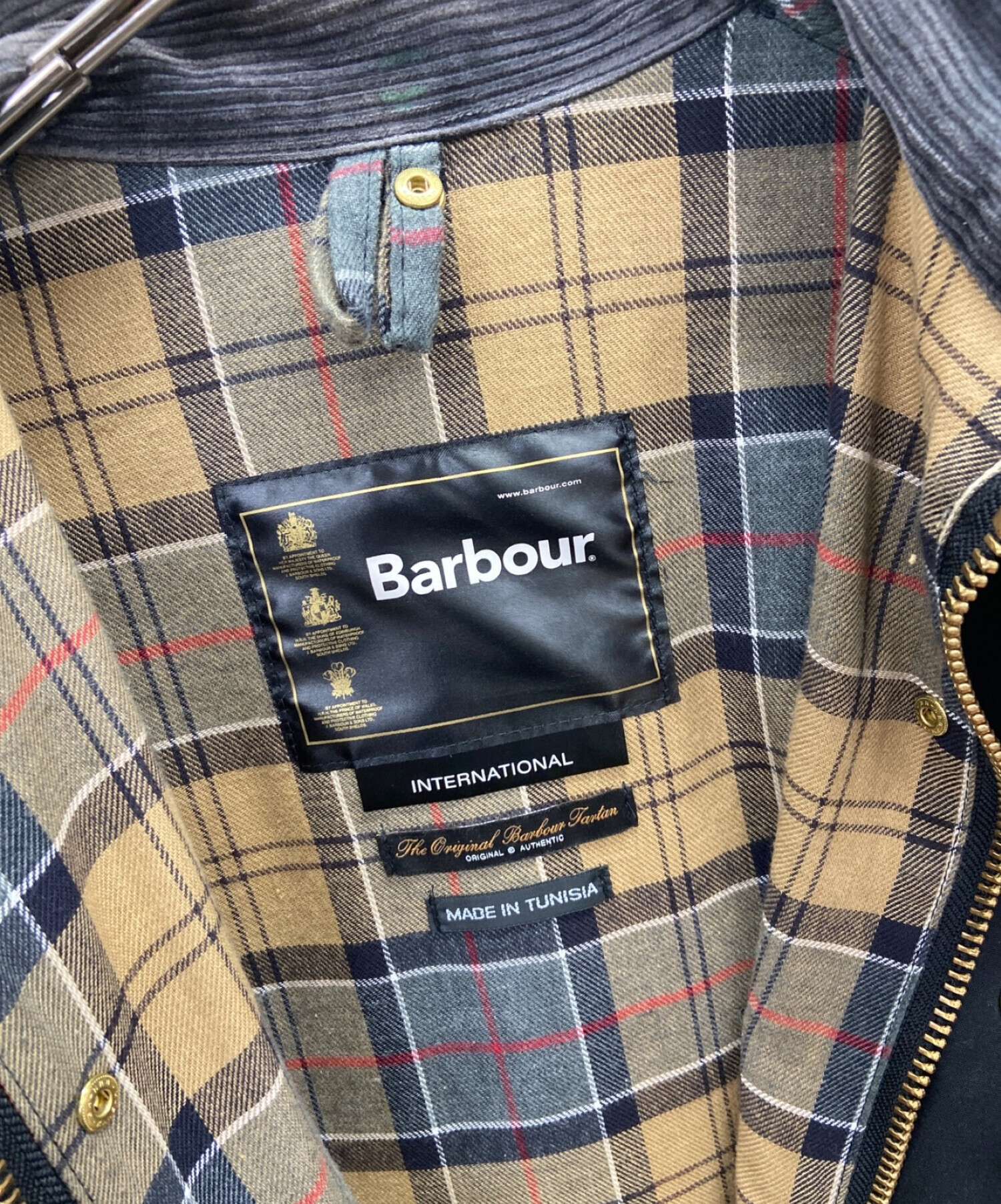 Barbour (バブアー) インターナショナルジャケット グリーン×イエロー サイズ:36