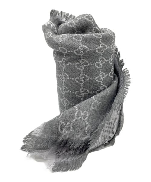 配送可能 GUCCI グッチ ストール グレー 大判(136 x 134)