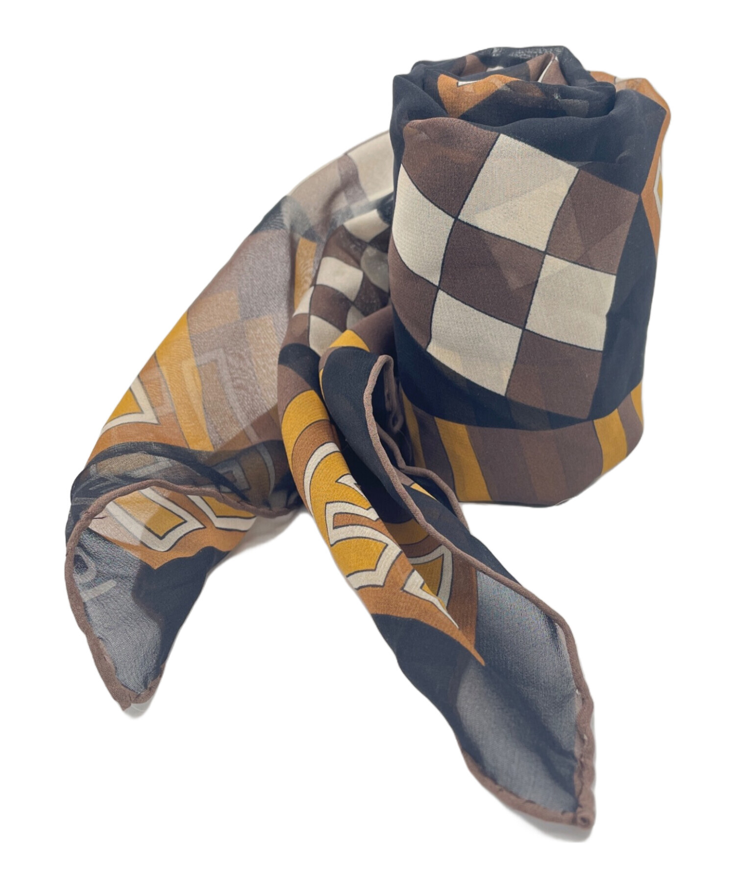 中古・古着通販】FENDI (フェンディ) シルクスカーフ ブラウン  