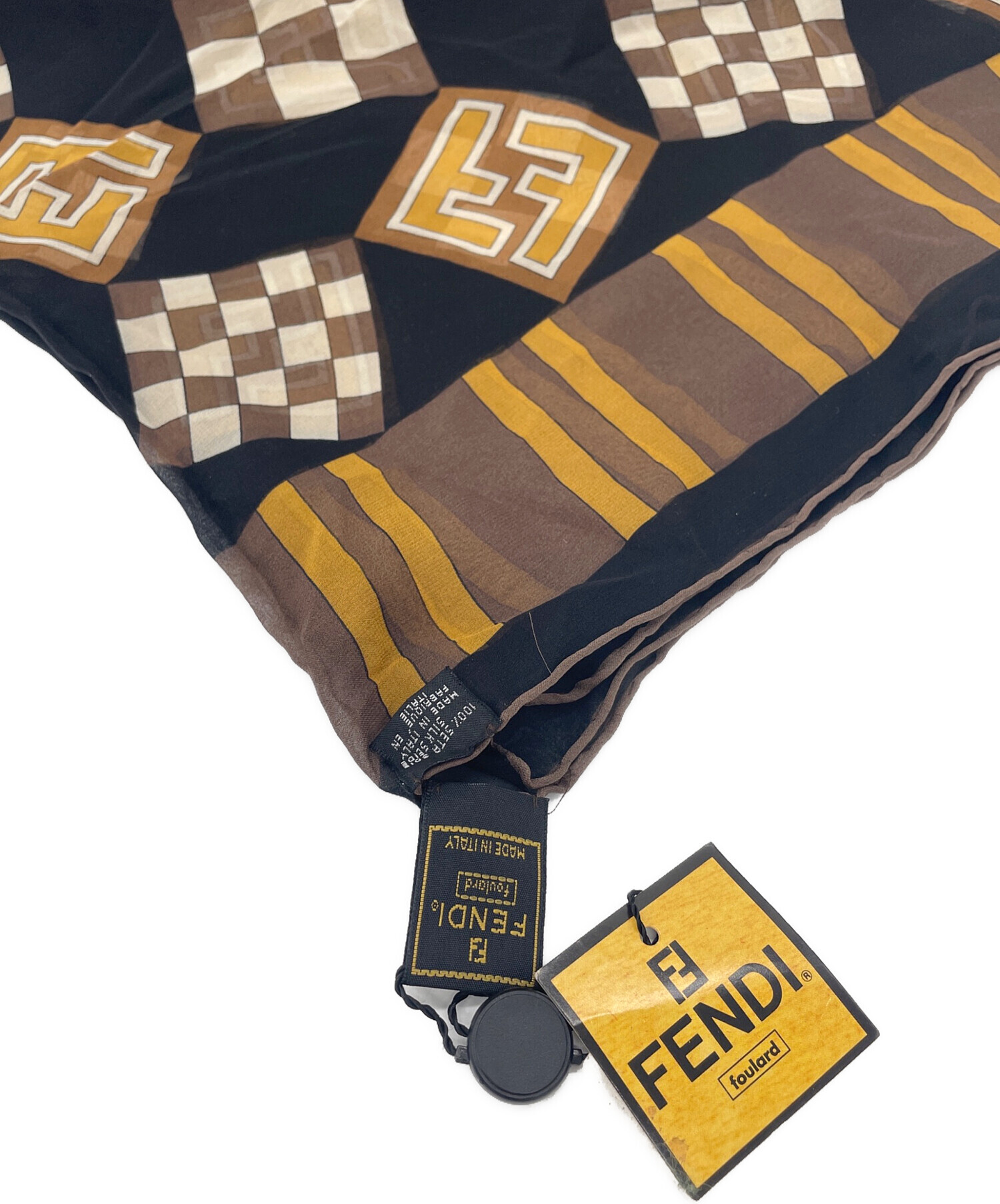 中古・古着通販】FENDI (フェンディ) シルクスカーフ ブラウン 