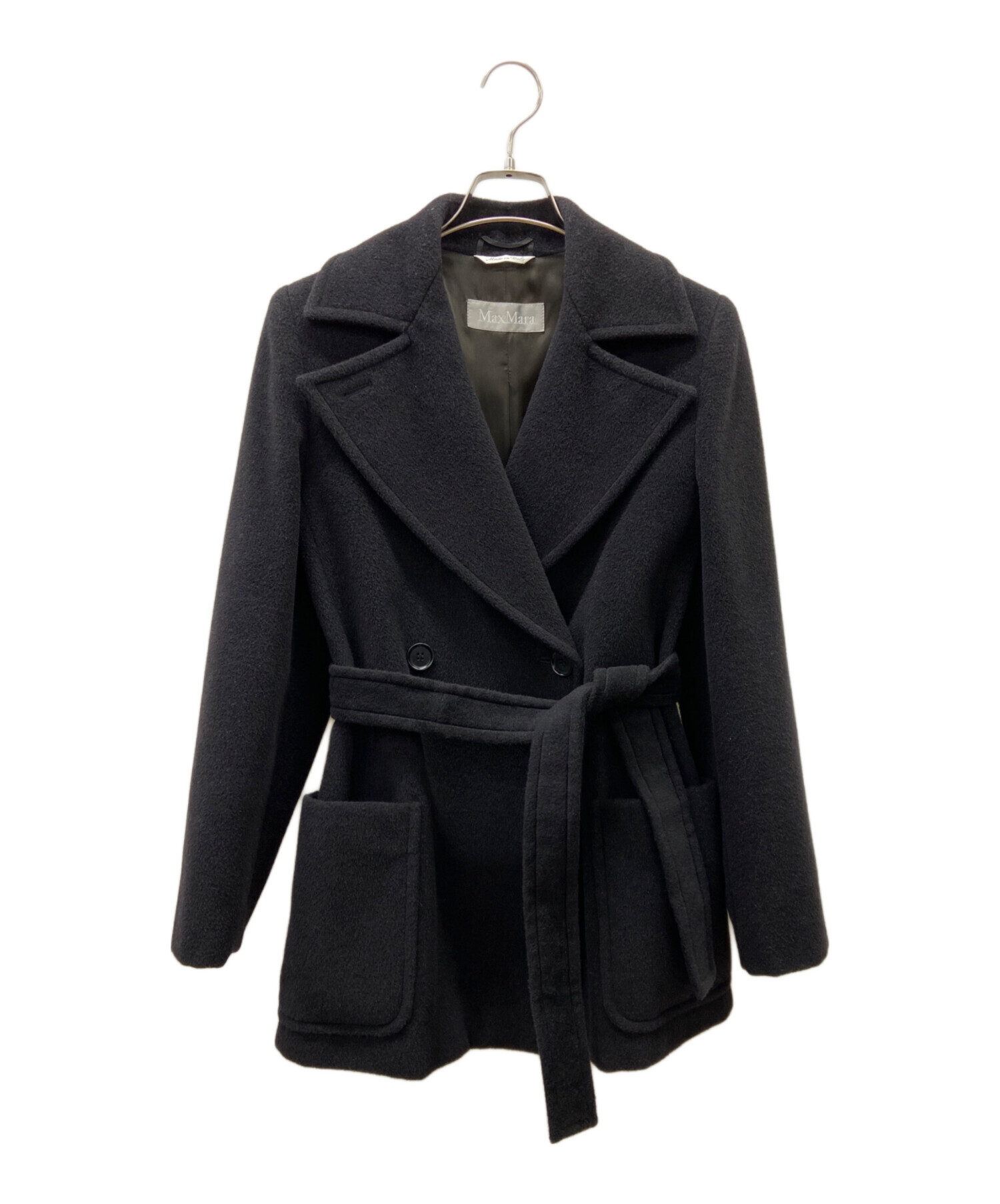 中古・古着通販】MaxMara (マックスマーラ) ウールコート ブラック 