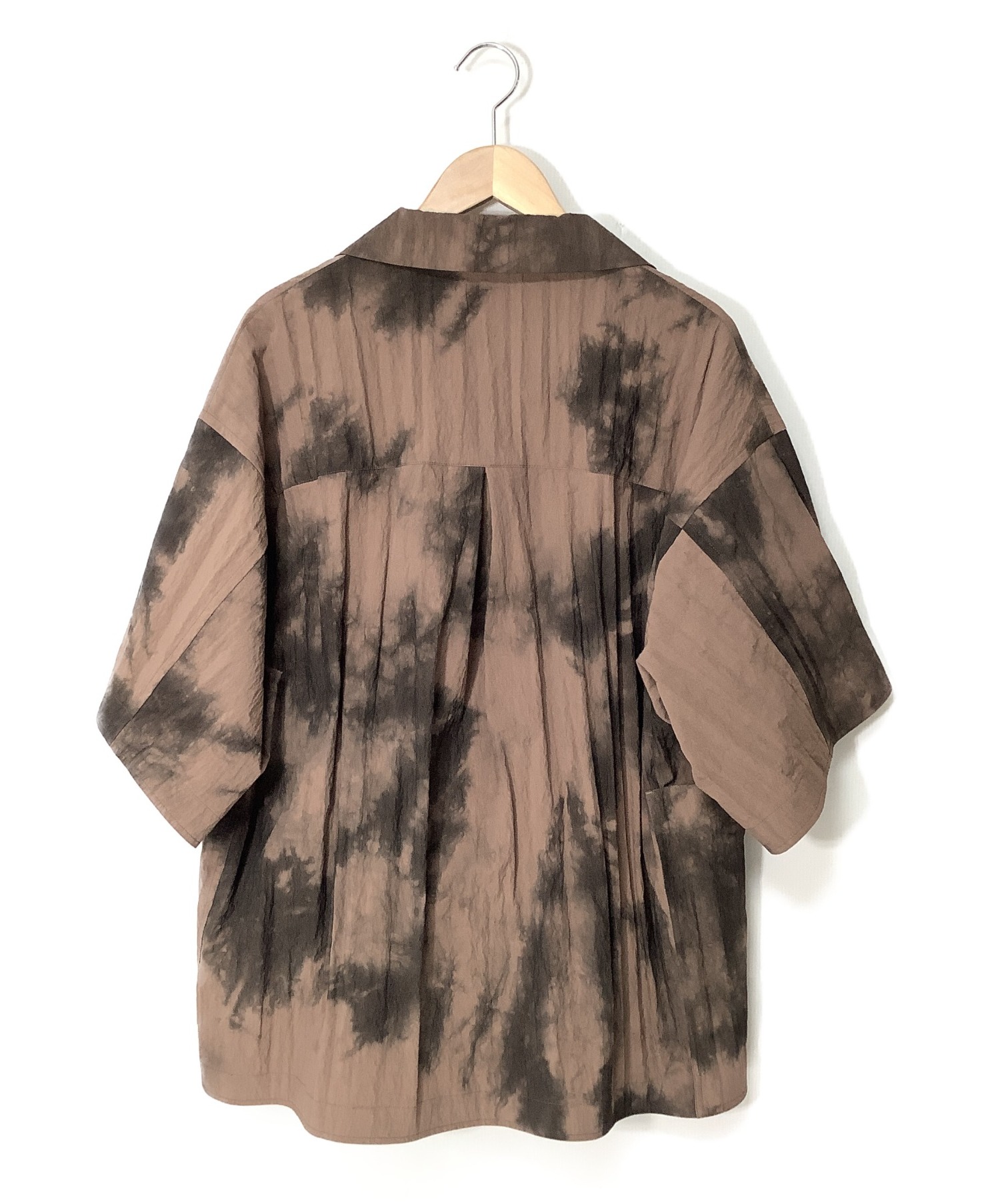 amachi. (アマチ) Packable Meeting Shirt ブラウン サイズ:5 Uneven Dye