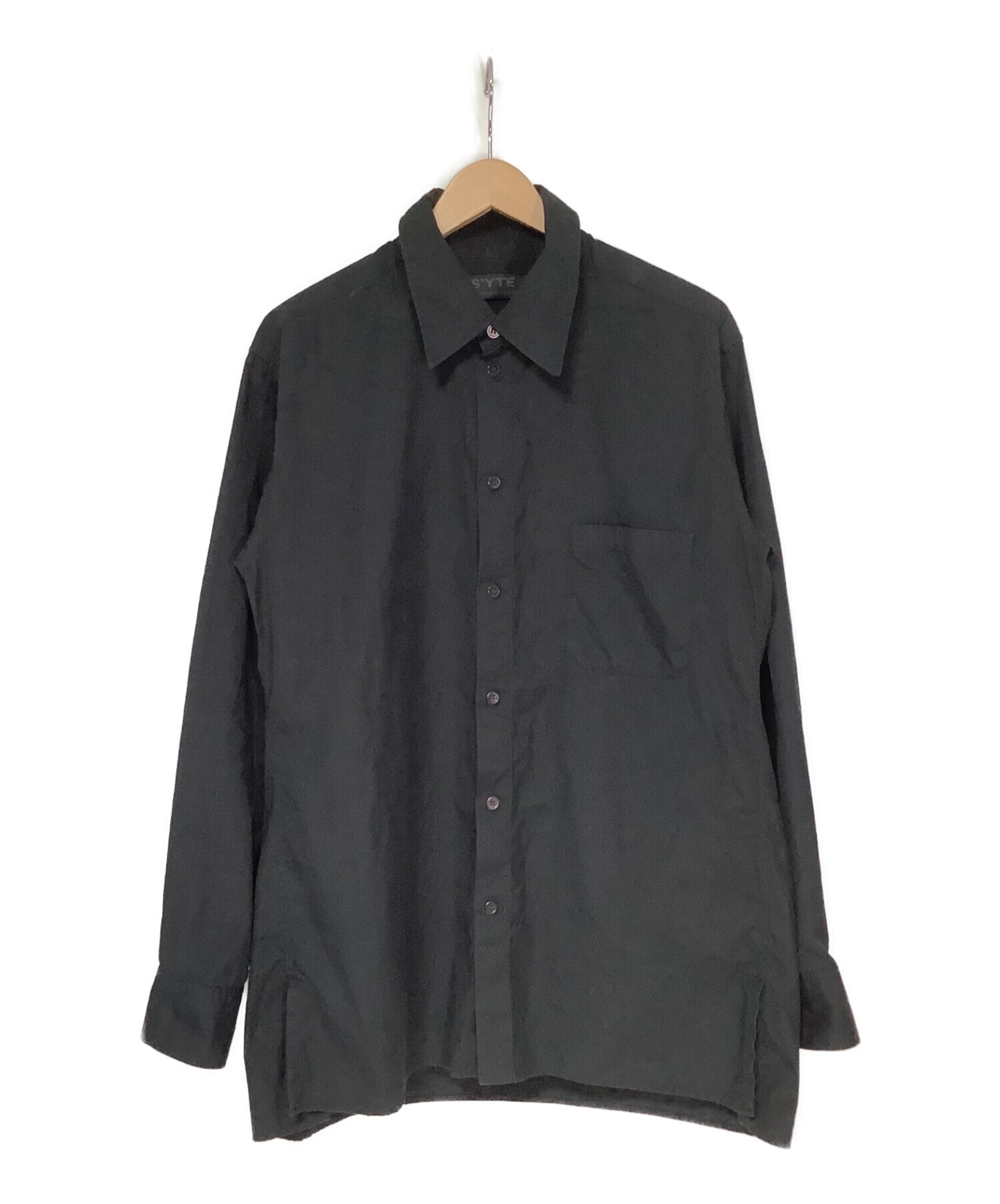 S’YTE YOHJI YAMAMOTO (サイト ヨウジヤマモト) レギュラーブロードシャツ ブラック サイズ:3